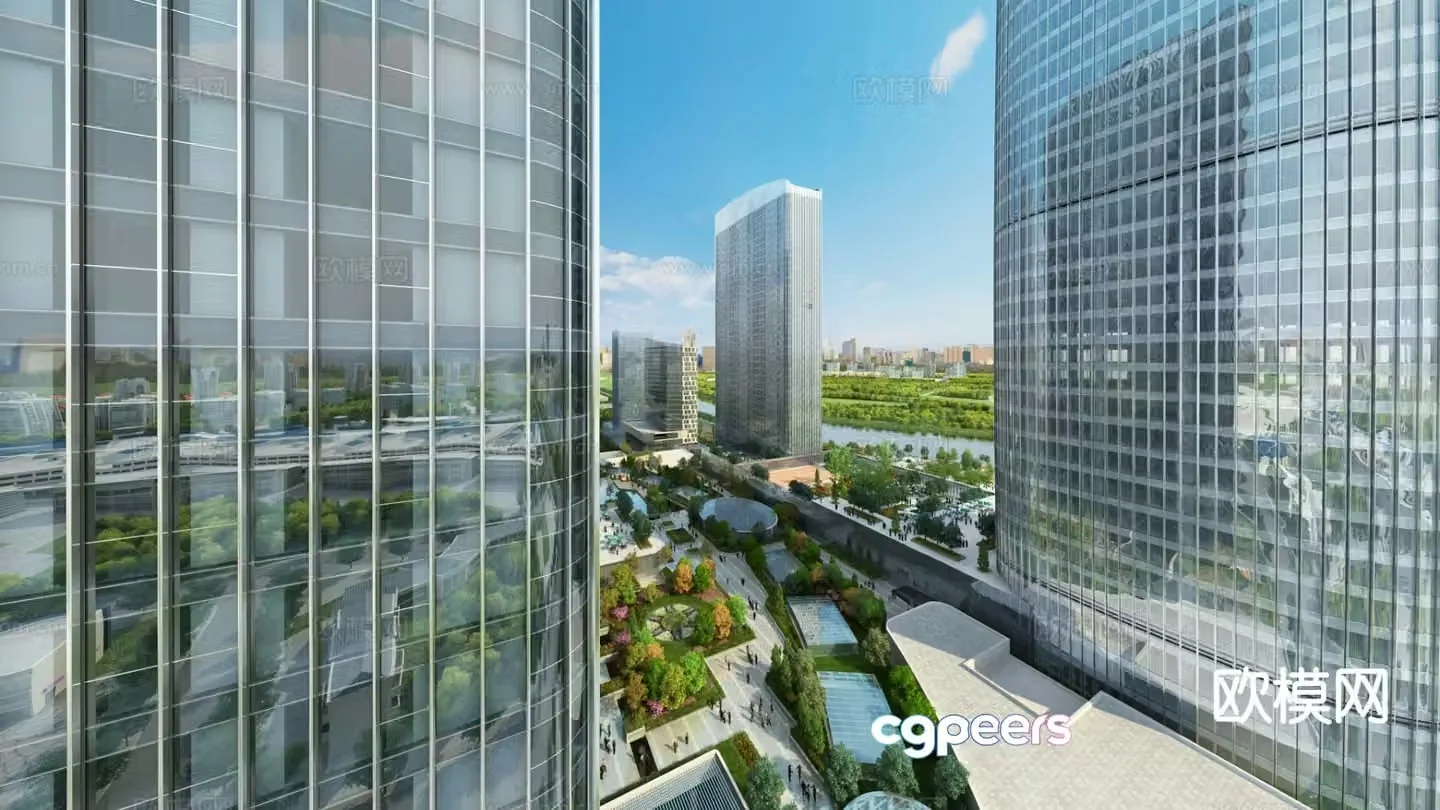 3D model of modern public building community