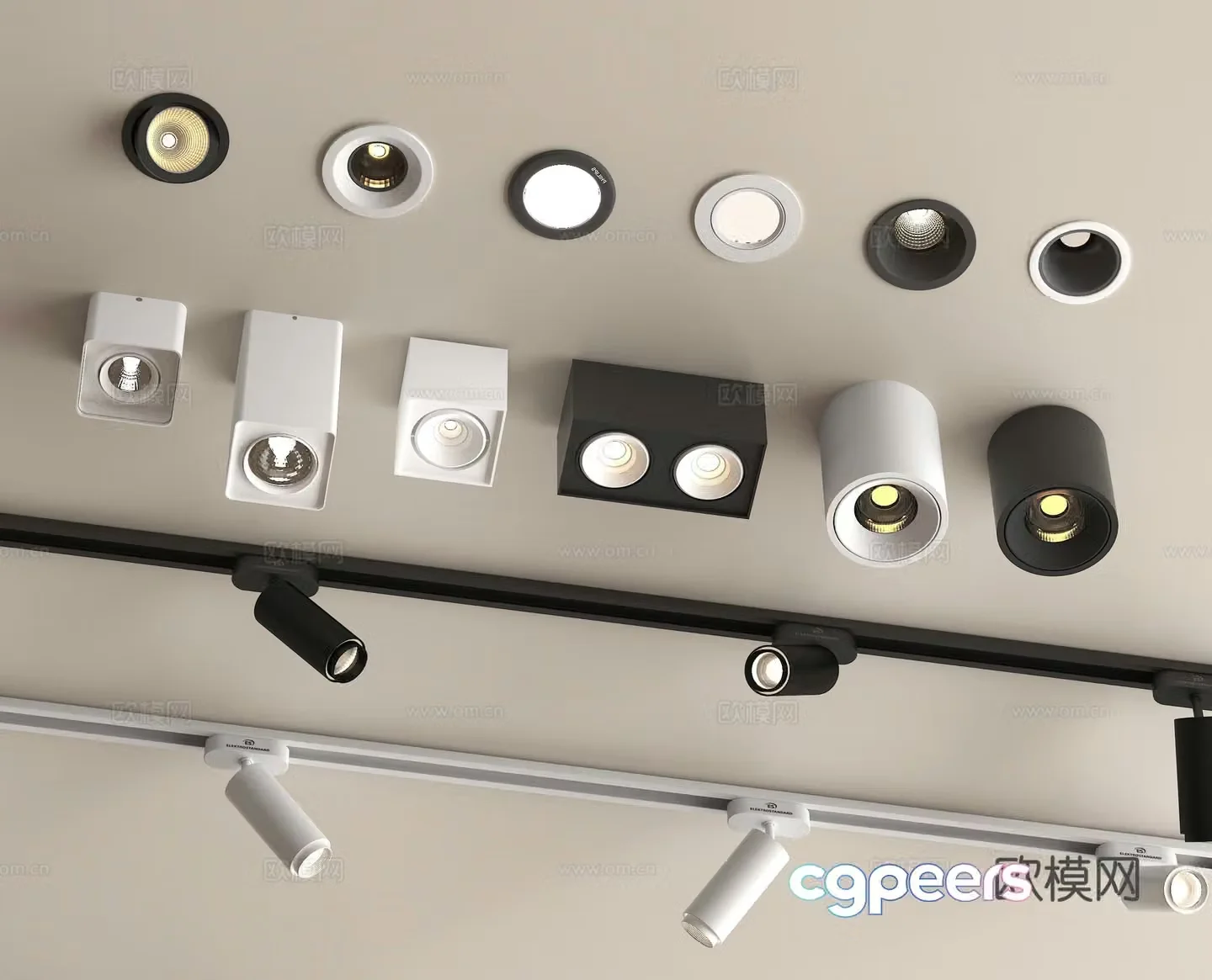 Spotlight Downlight Track Spotlight Bull Eye Lamp 3D Model