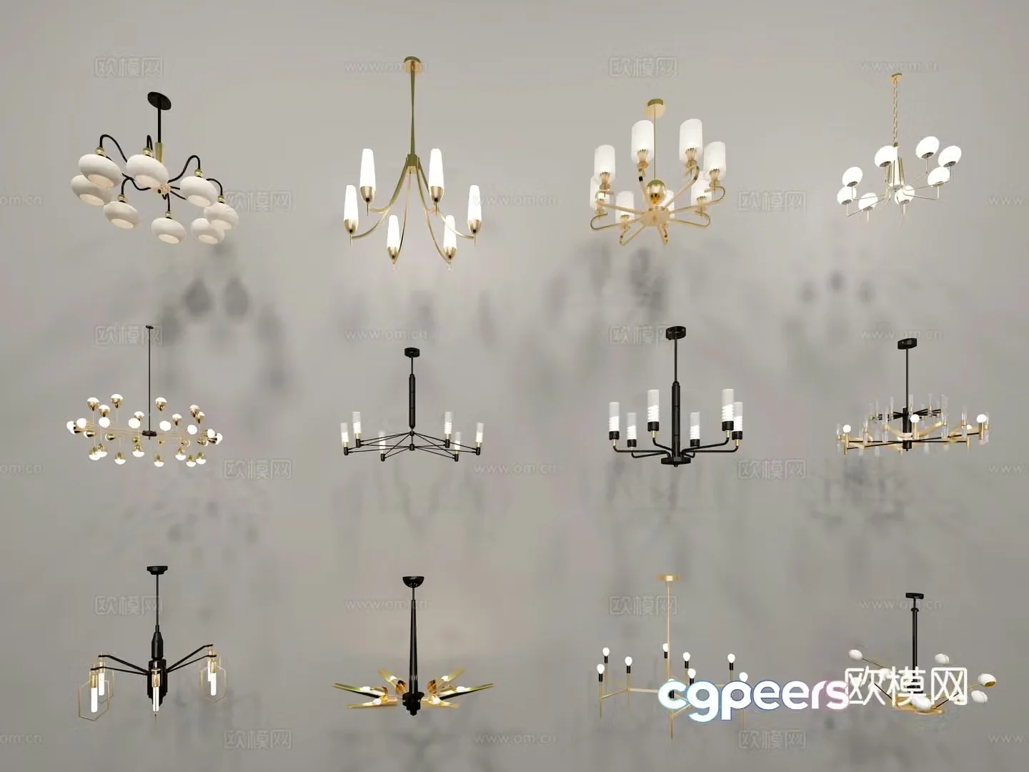 Modern chandelier 3d model