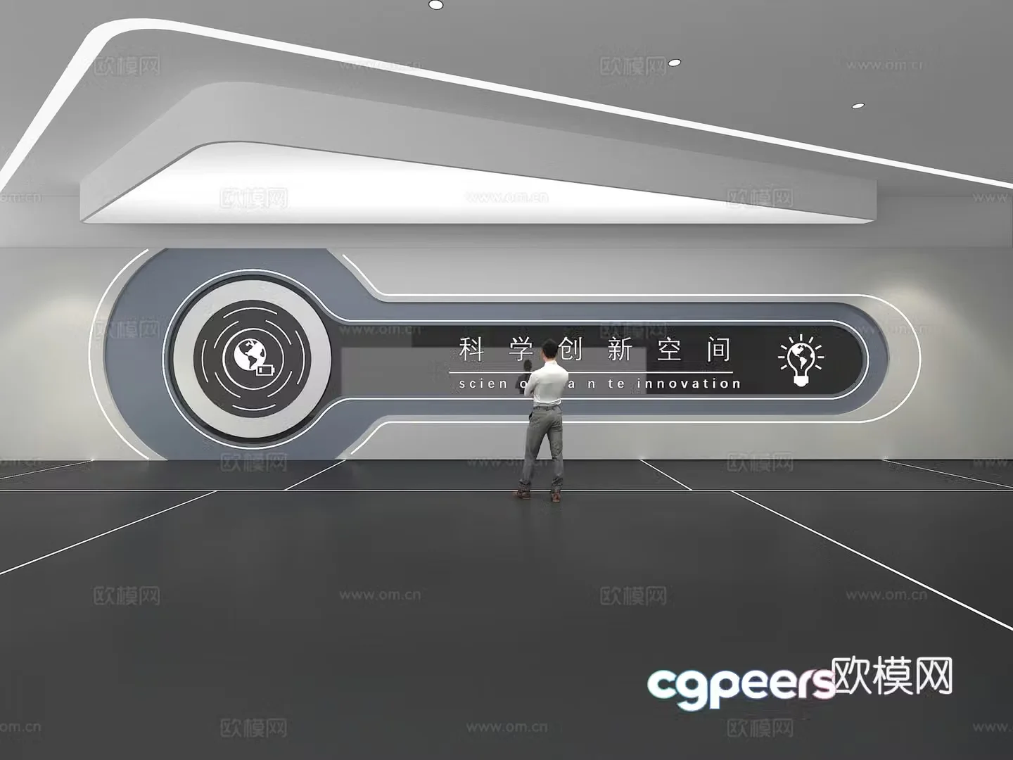Cultural wall Corporate culture wall Display wall Theme wall Exhibition hall Campus culture Corridor 3D model
