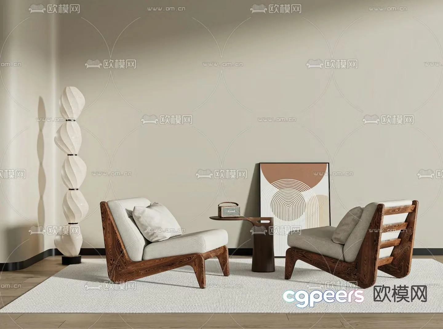 wabi-sabi lounge chair 3d model