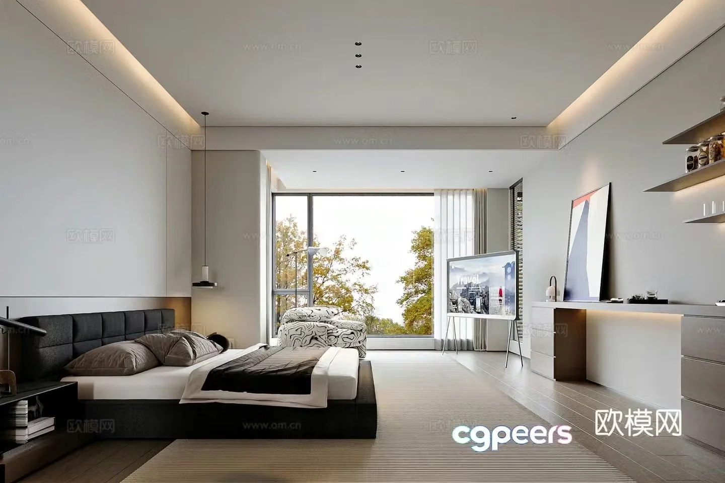 Modern style home bedroom 3d model
