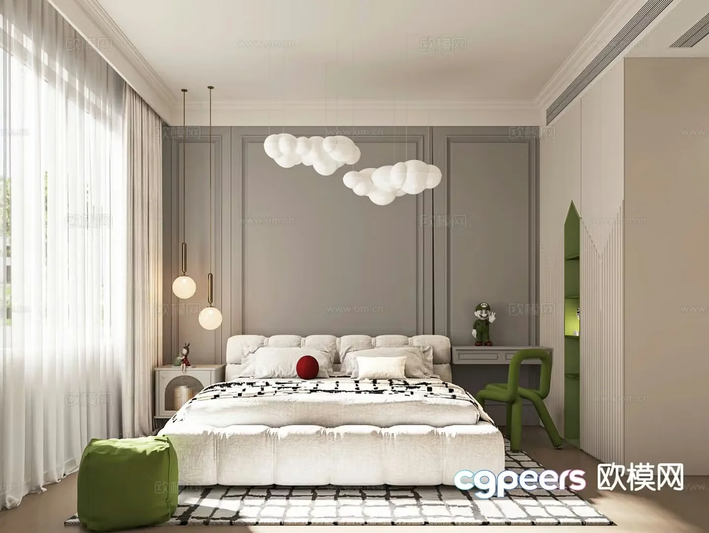 Modern bedroom master bedroom 3d model