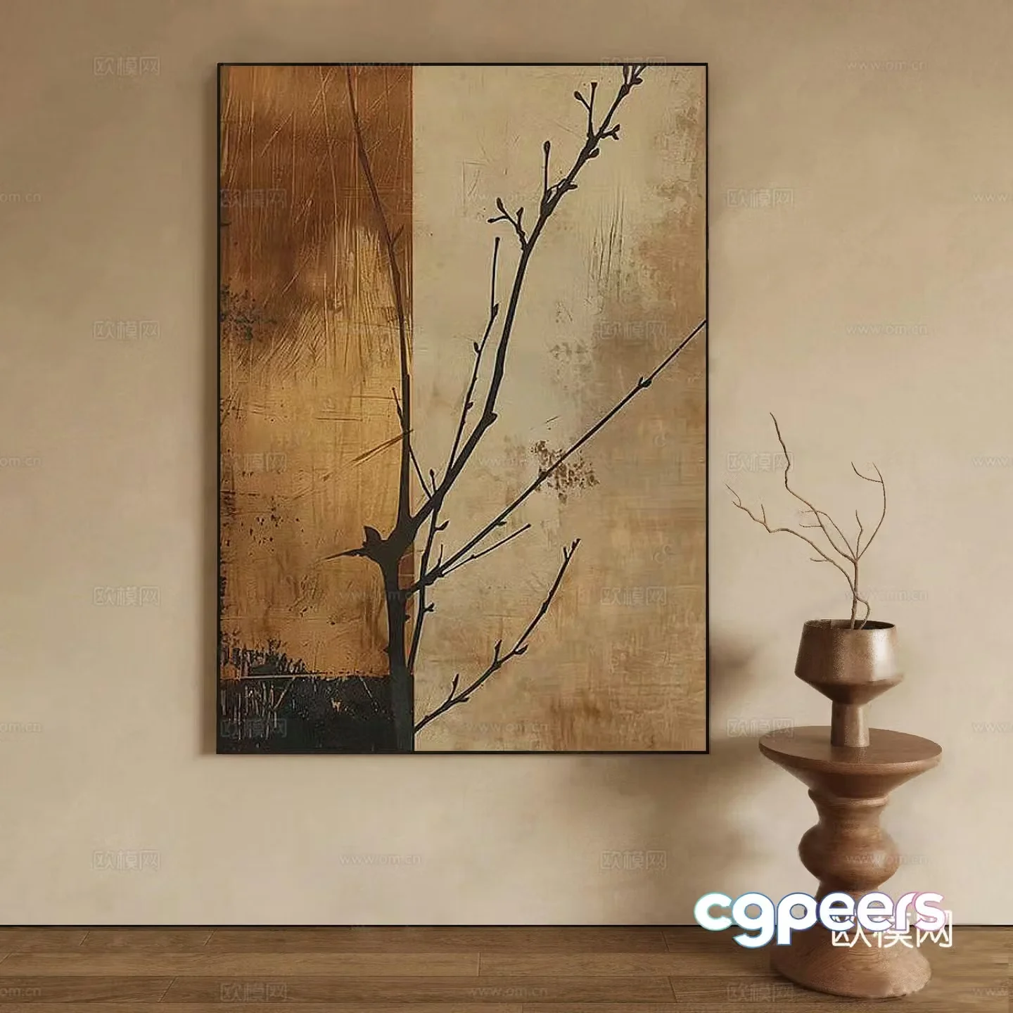 New Chinese style Zen hanging paintings_live room hanging paintings_retro hanging paintings_livesajyashi hanging paintings_live study hanging paintings_bedroom 3D model