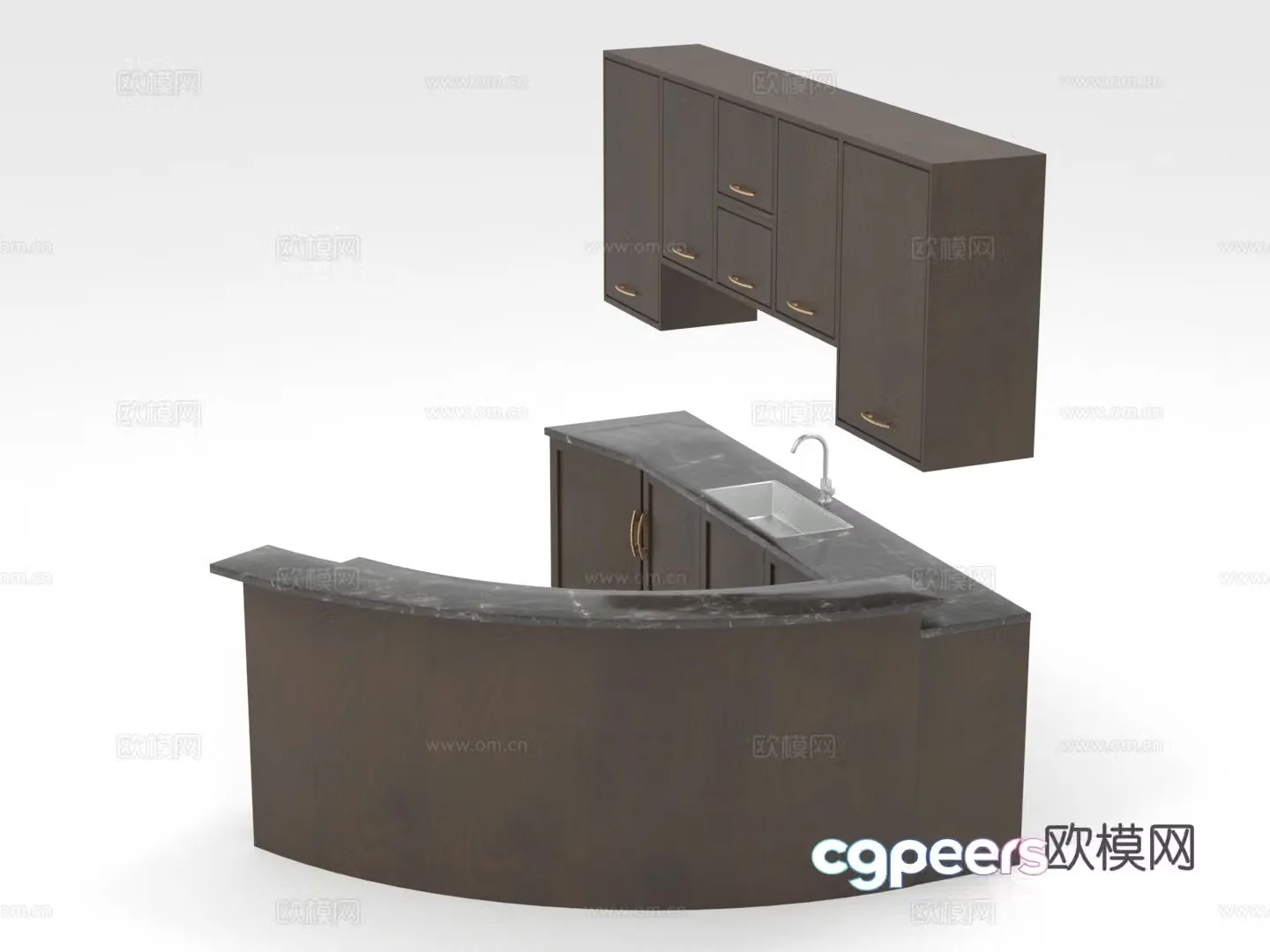 Bar counter wall cabinet sink cabinet cabinet reception desk cabinet 3d model