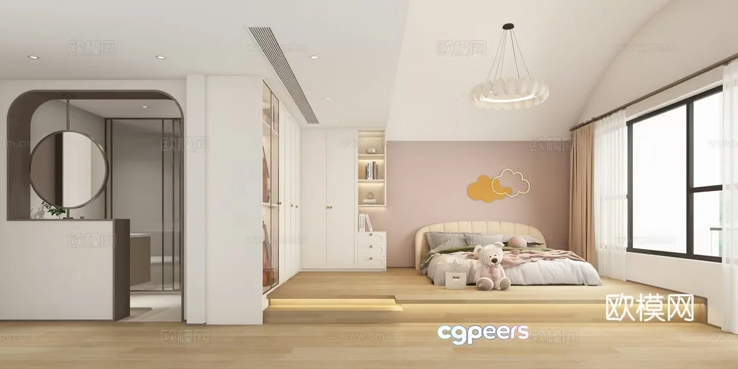 Modern daughter room 3d model