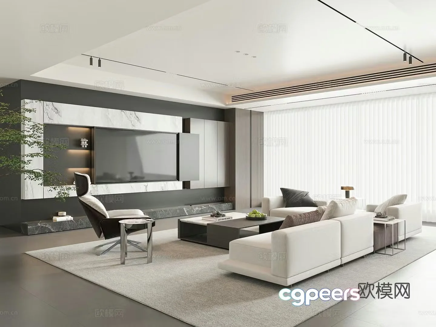 Modern living room 3d model