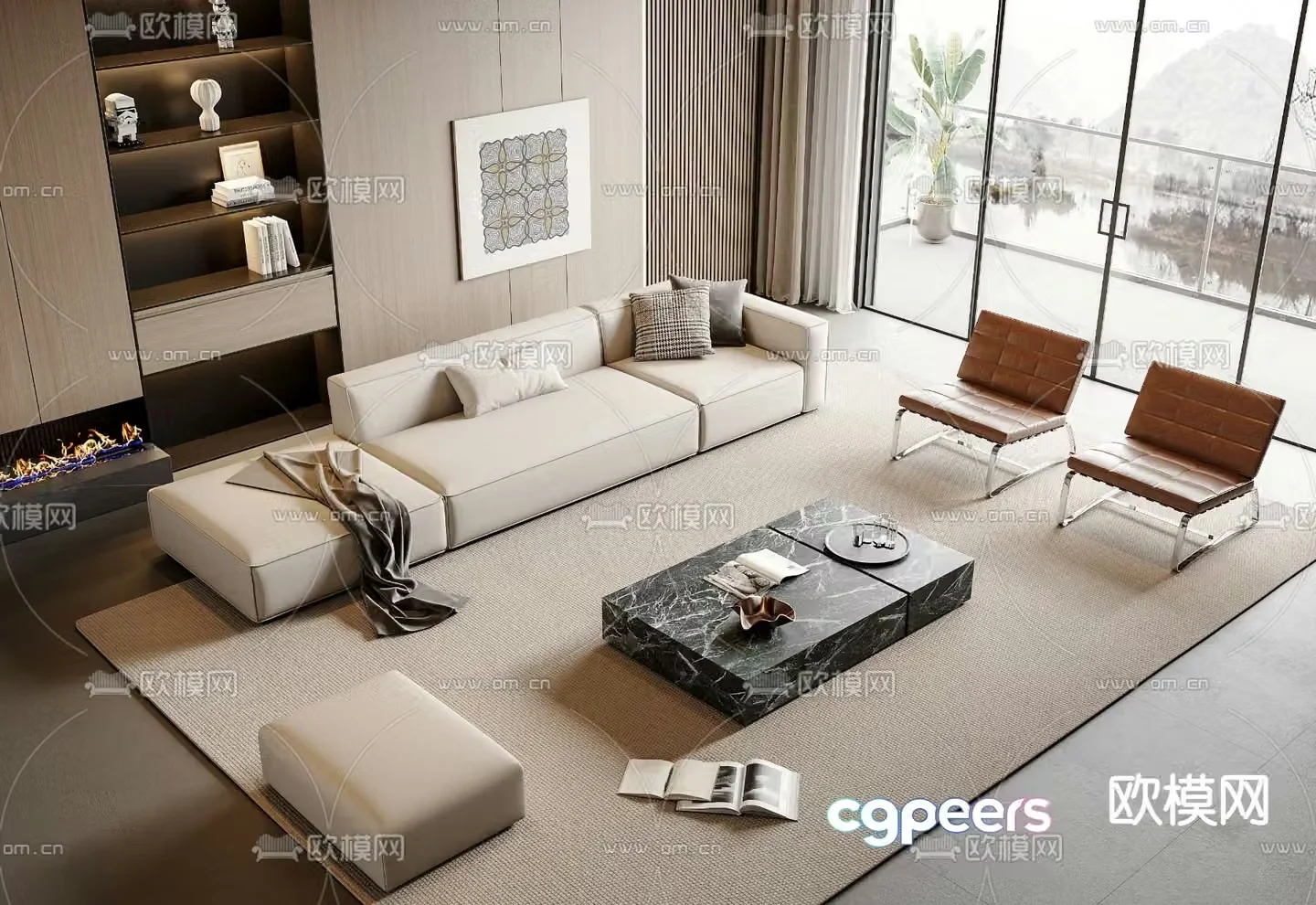 Modern sofa set 3d model