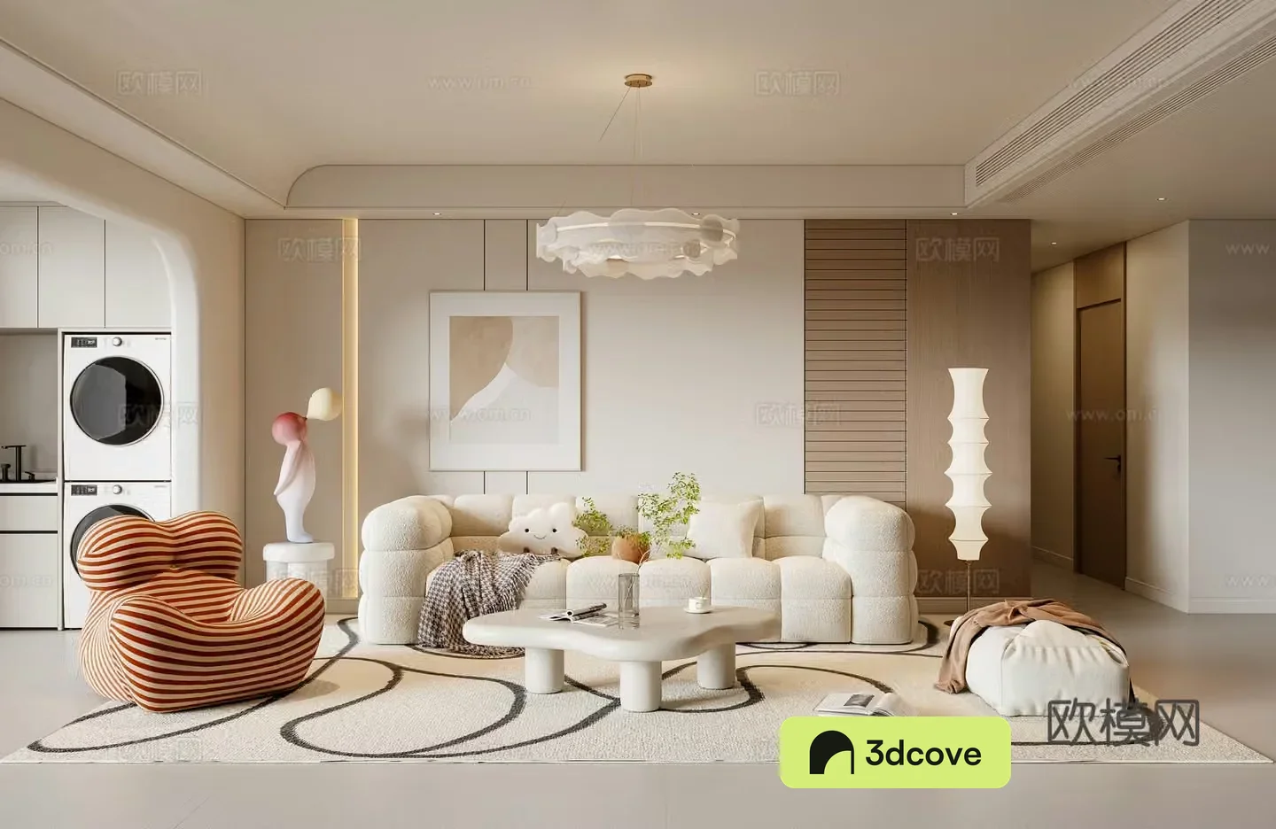 Modern Creamy Living Room