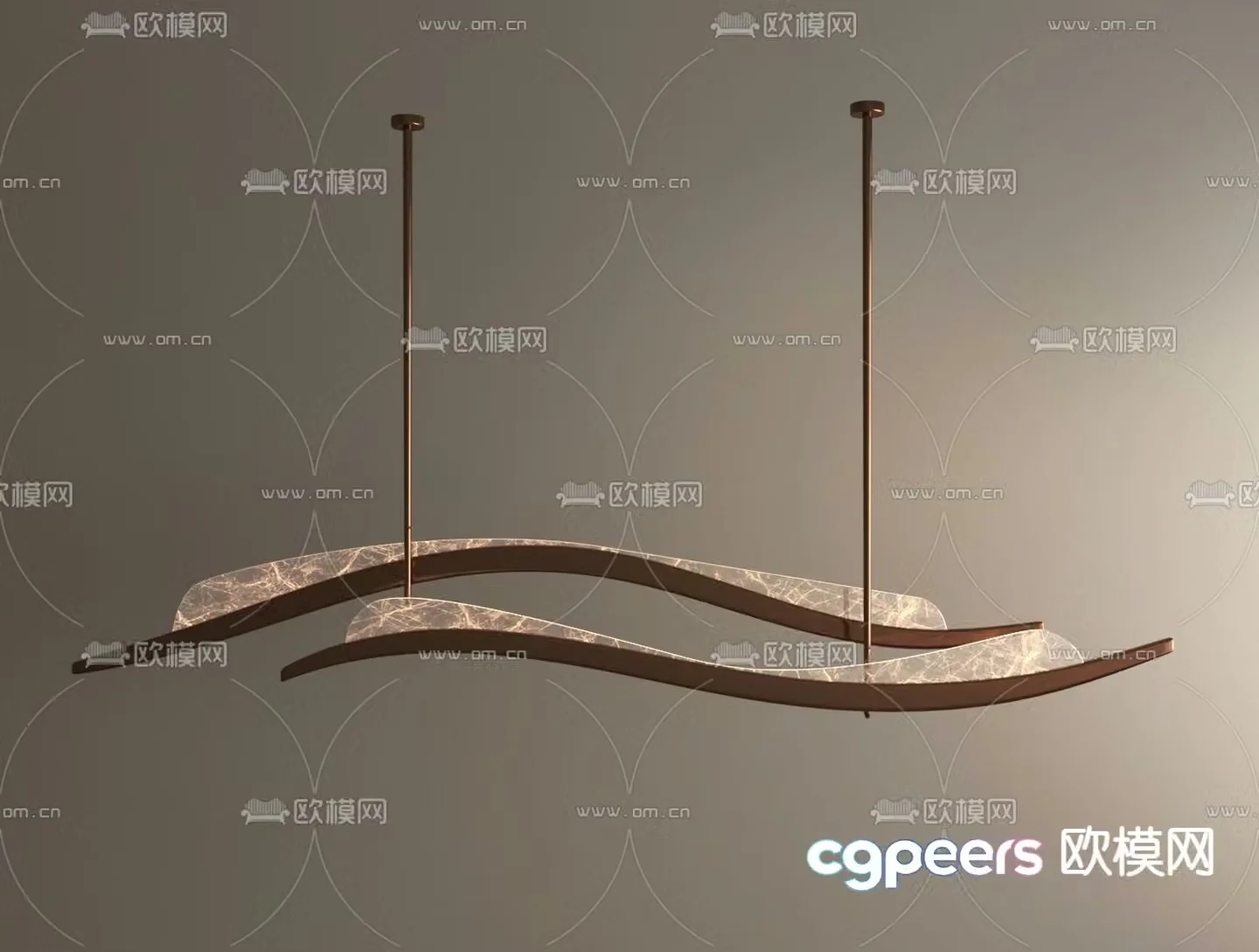 New Chinese style chandelier 3d model