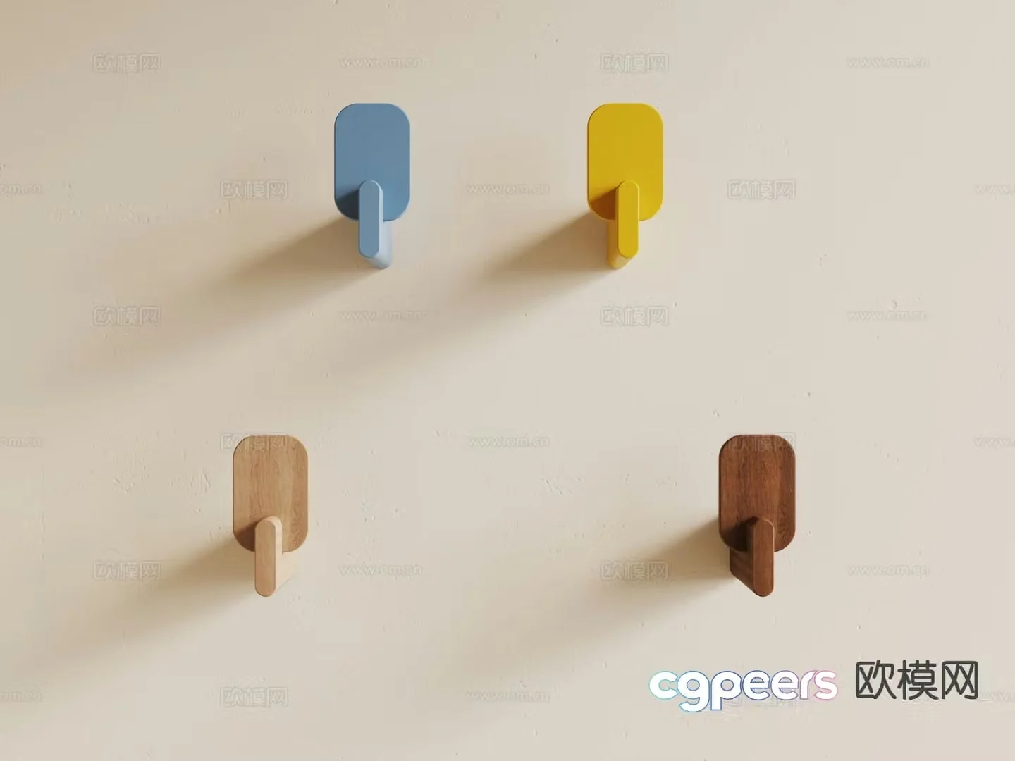 Clothes hook children’s color hook 3d model