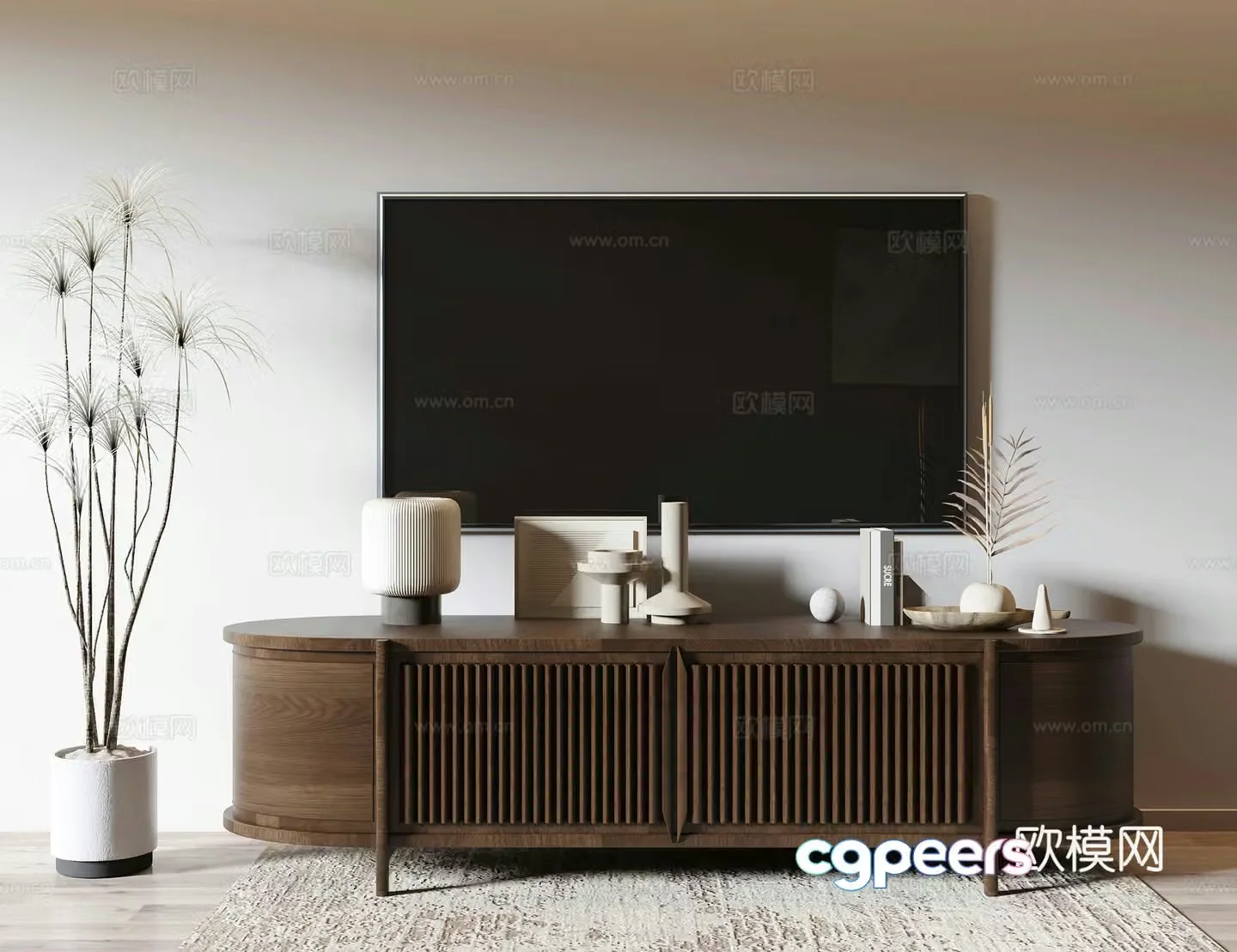 Middle-aged TV cabinet 3D model