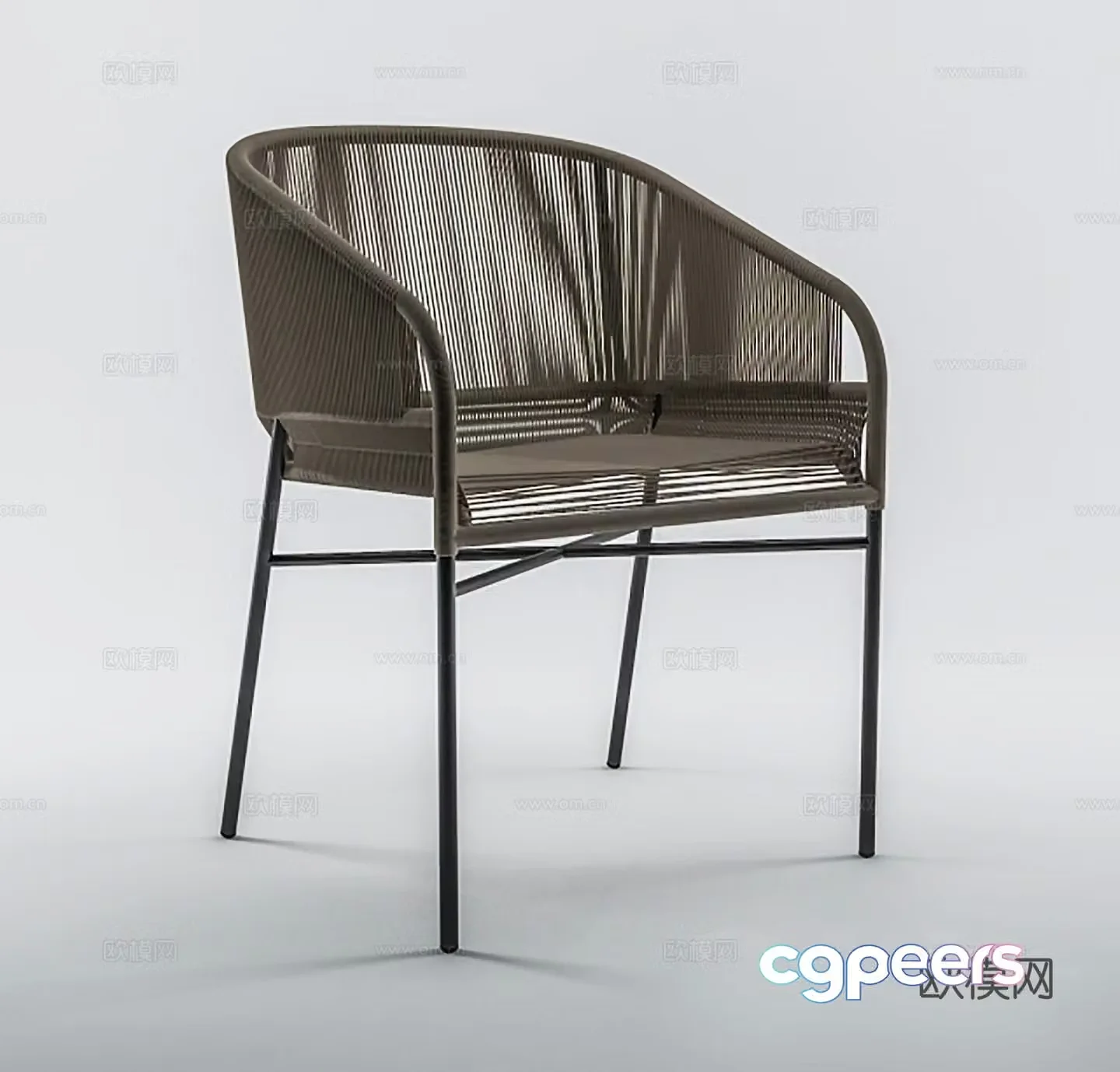 Modern outdoor chair rattan leisure chair single chair 3d model