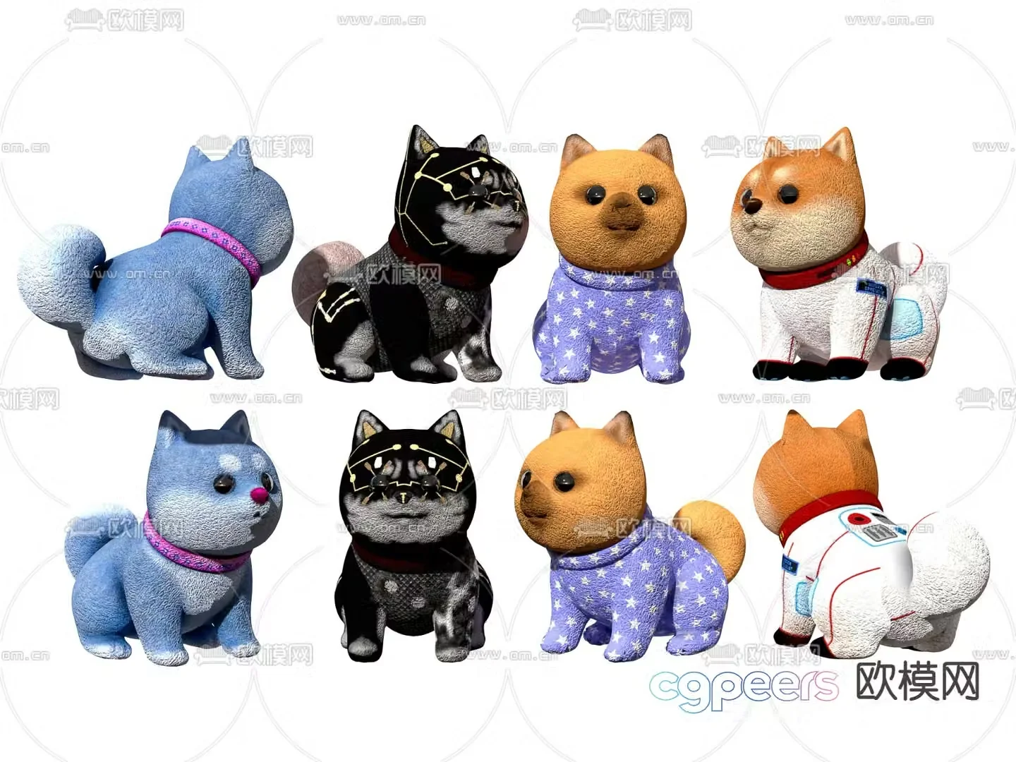 Modern plush toy doll 3d model