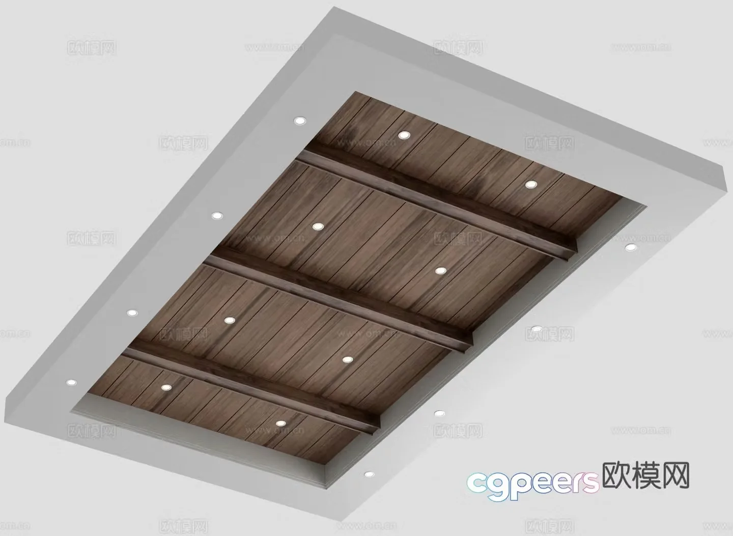 Wabi-sabi wooden beam ceiling 3d model
