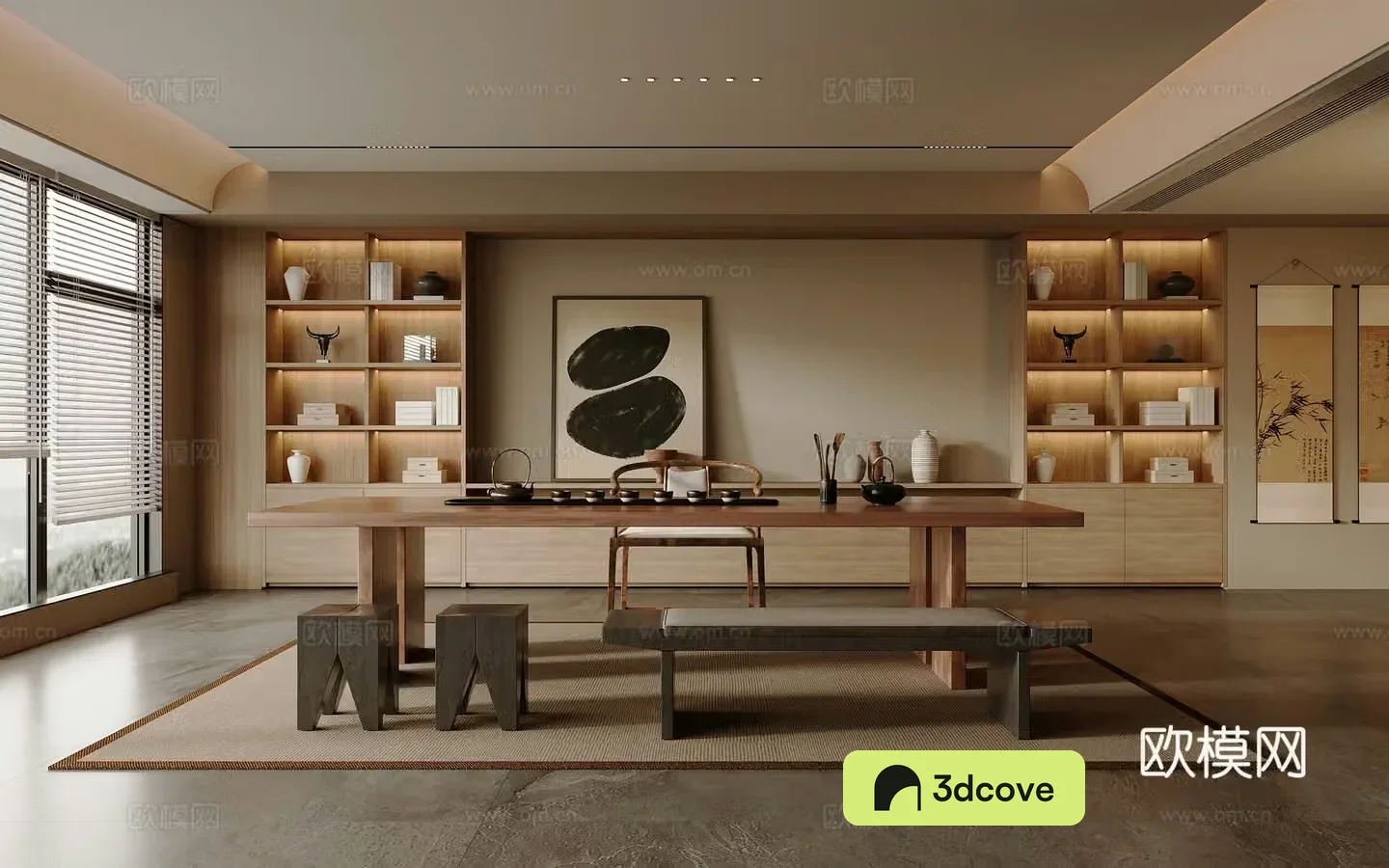 Solid wood tea table and chair combination large table and tea table tea set supplies decorative tea cabinet solid wood single chair
