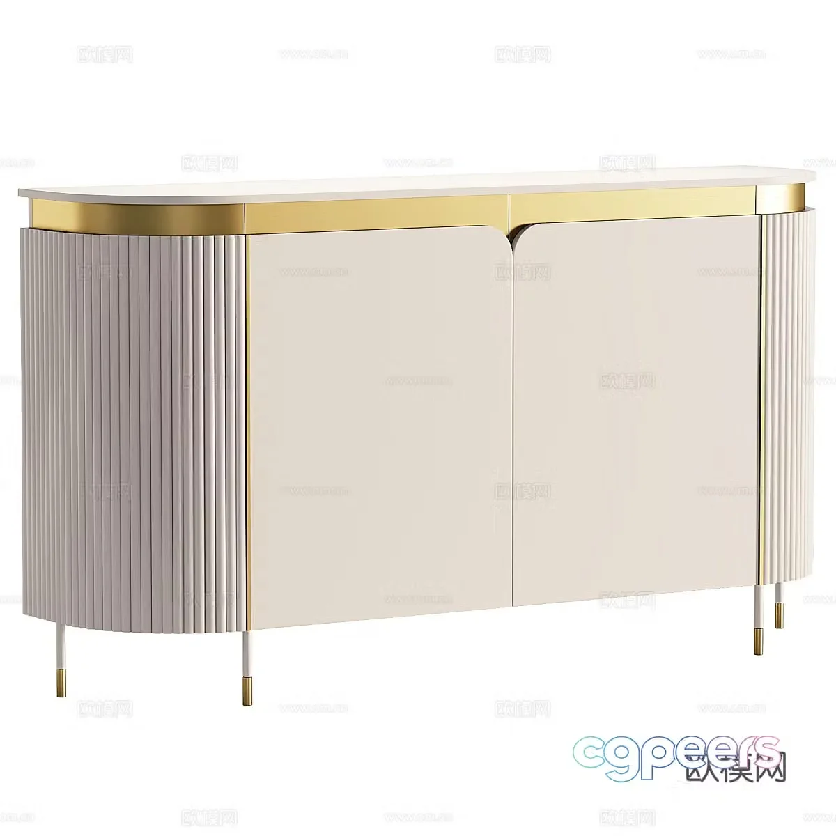Modern simple and light luxury side cabinet dining side cabinet simple side cabinet decorative cabinet 3D model