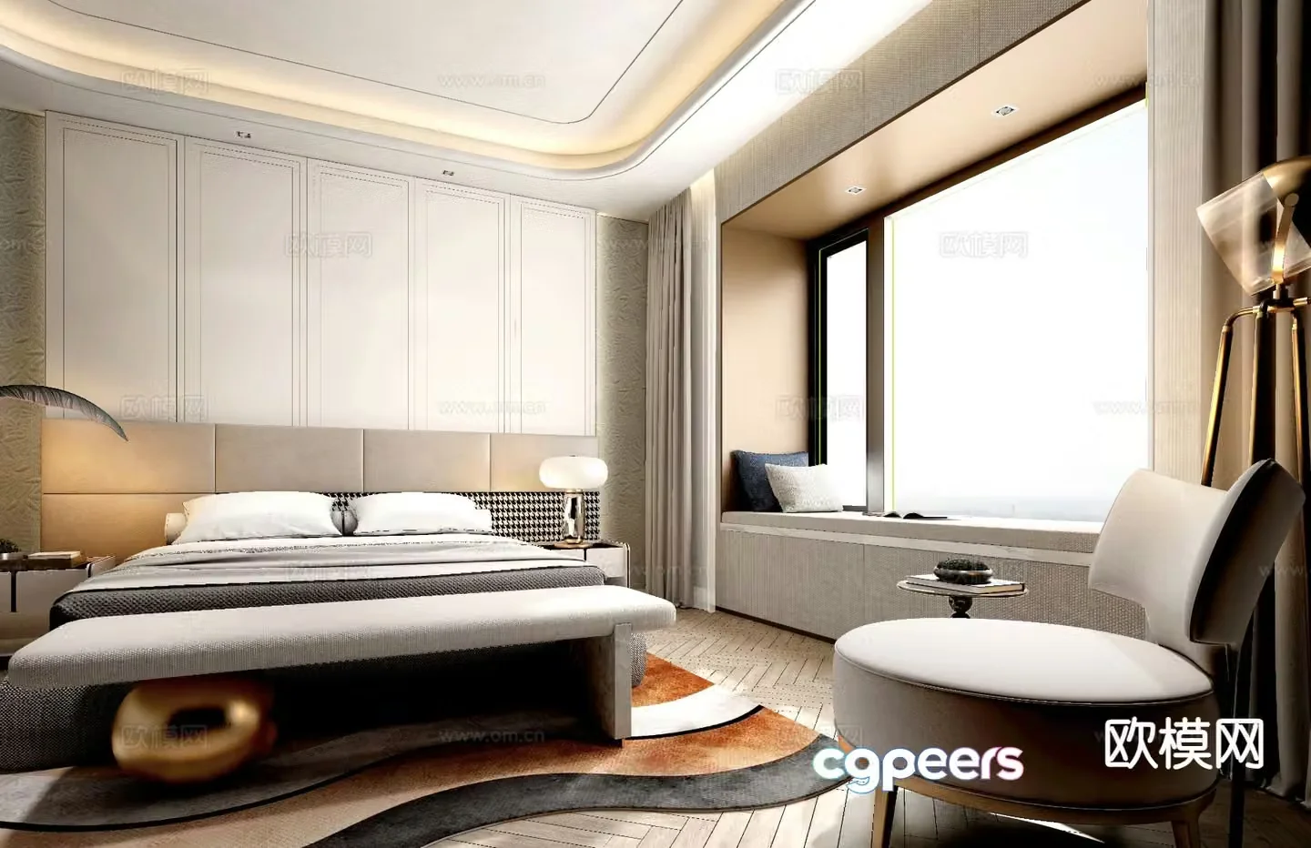 Modern bedroom master bedroom 3d model