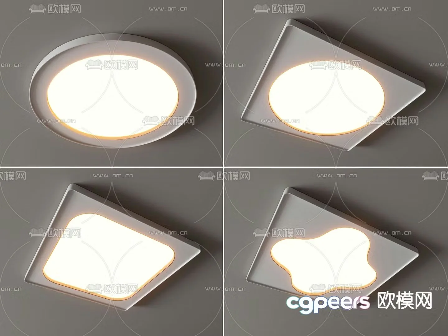 Geometric ceiling light Bedroom light 3d model