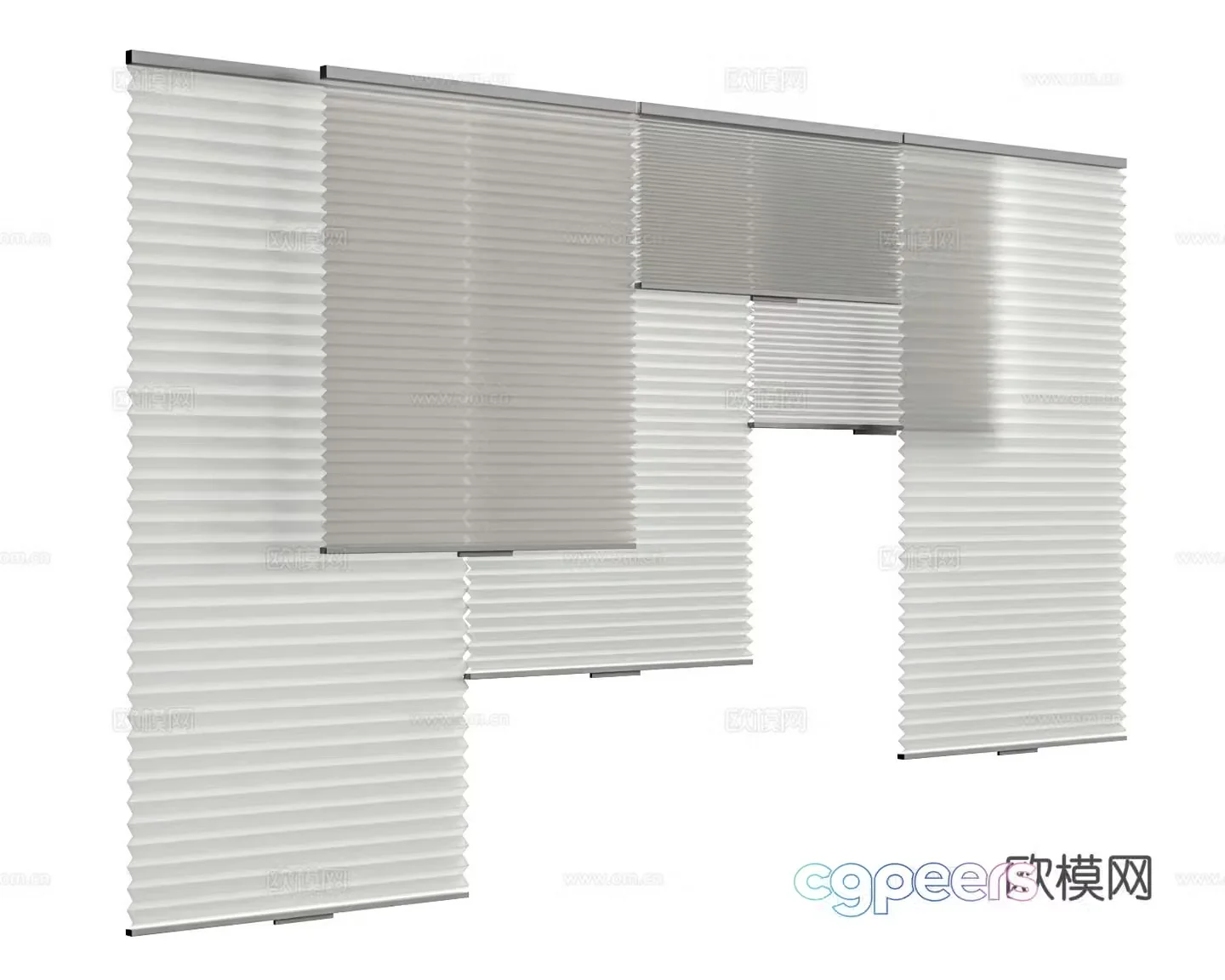 Modern curtain Shangri-La curtain Folding curtain Blackout curtain Office curtain 3D model