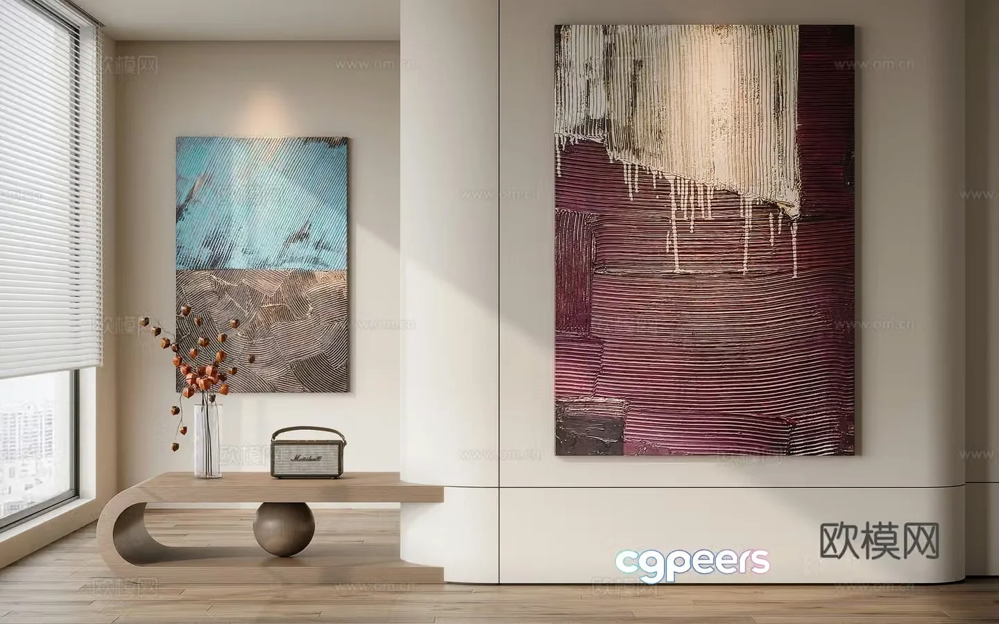 Modern minimalist decorative painting 3d model