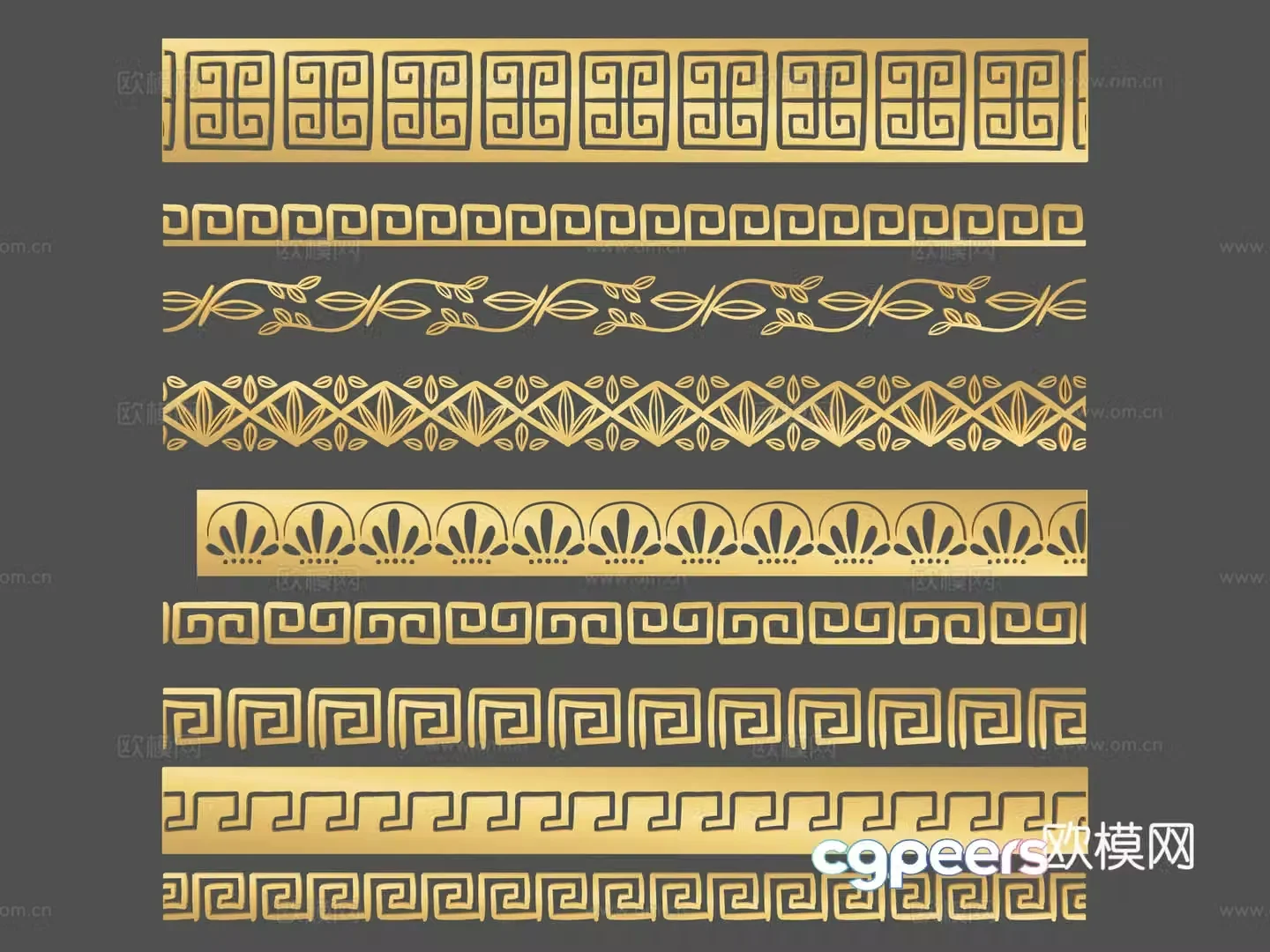 Chinese border pattern corner corner flower ruyi pattern lace 3d model