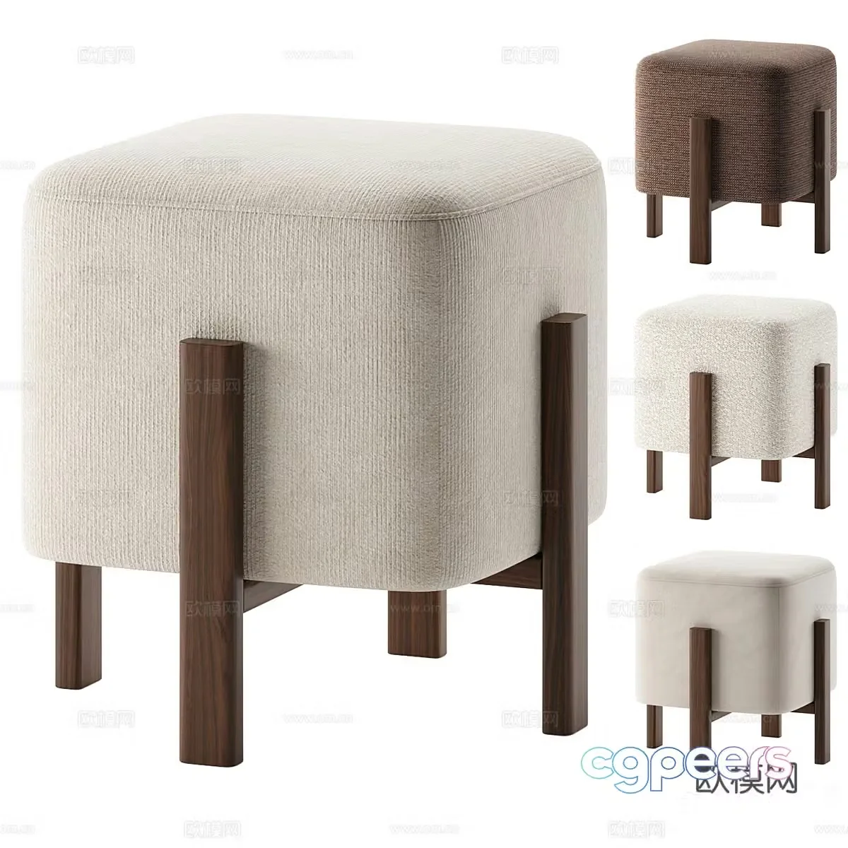 New Chinese EMMY fabric stool 3D model