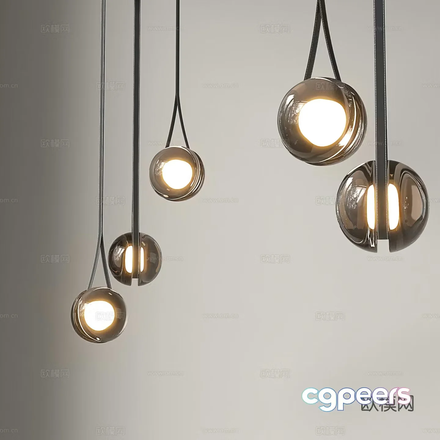 Modern glass chandelier 3d model