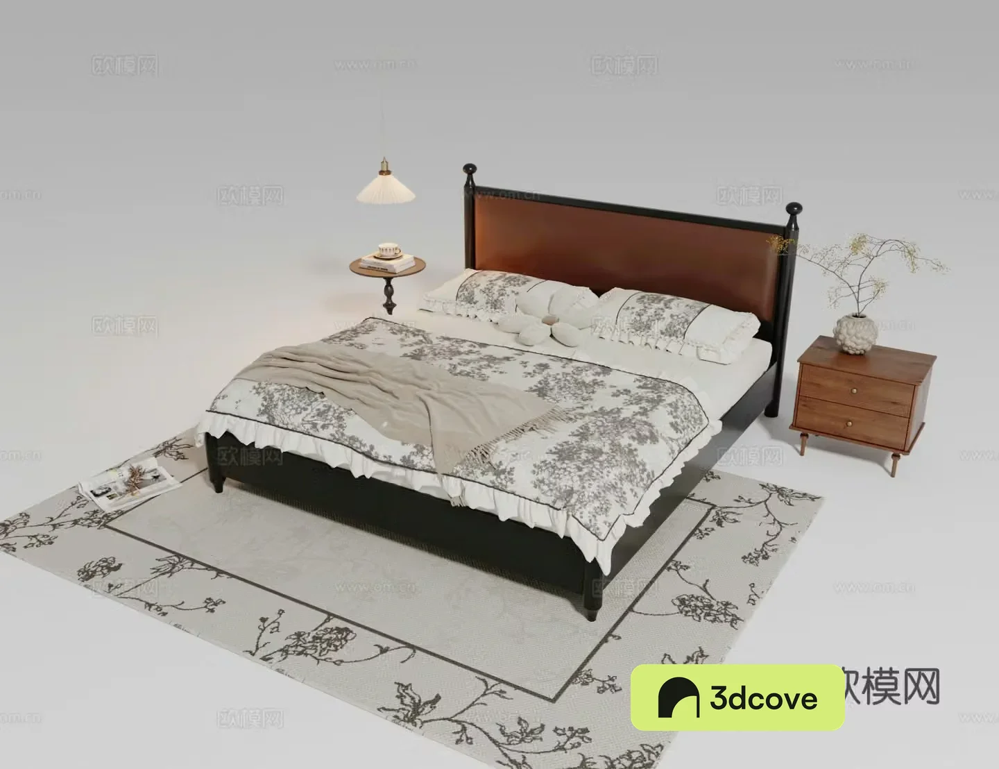 French retro double bed combination
