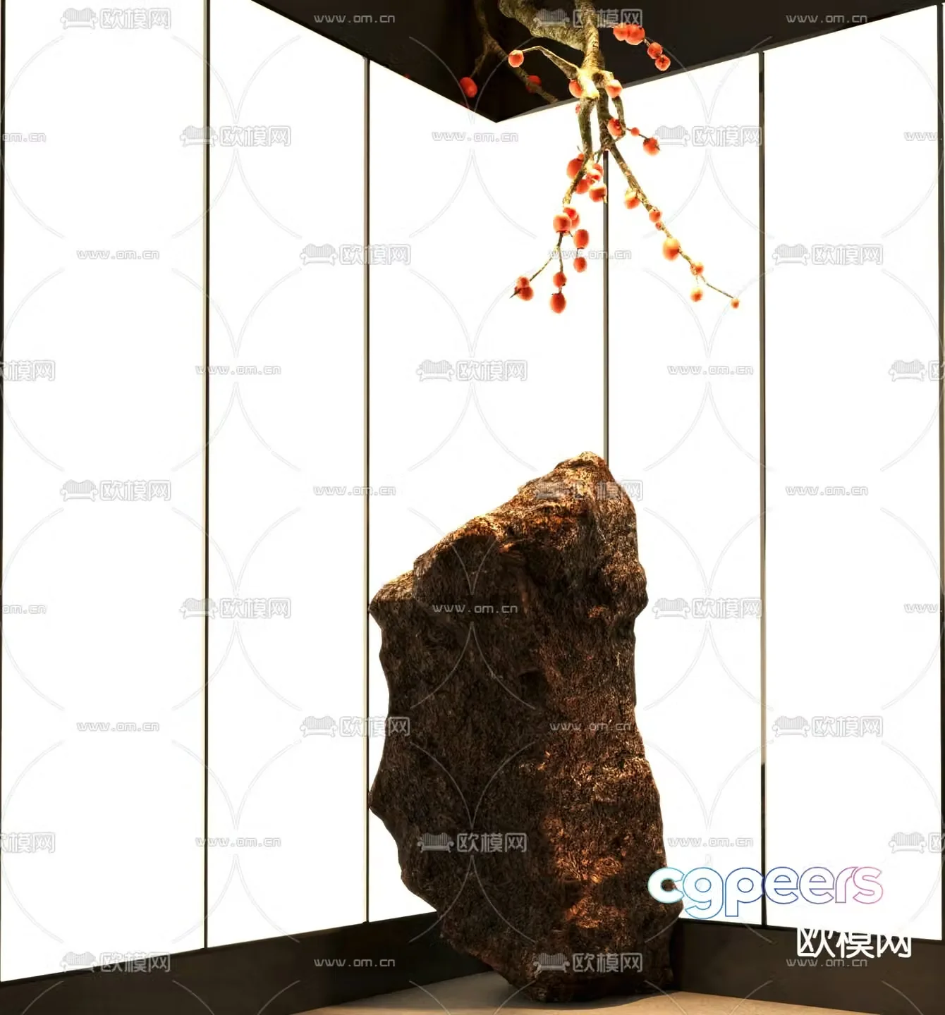 Taishan stone landscape decoration 3d model