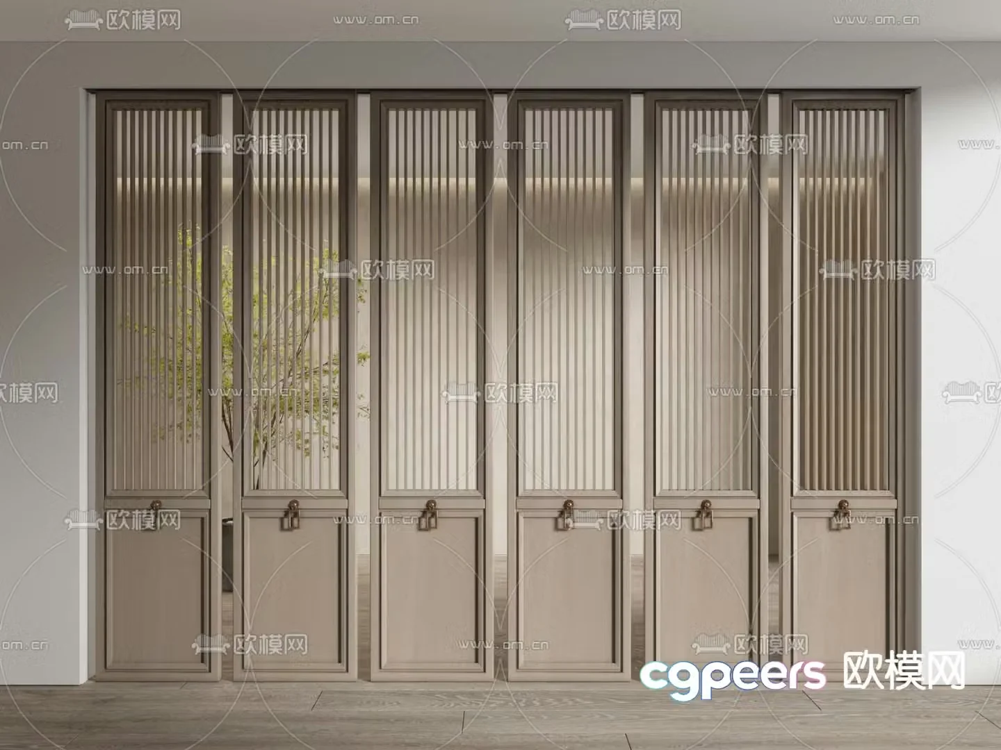 New Chinese style partition Grille screen 3D model