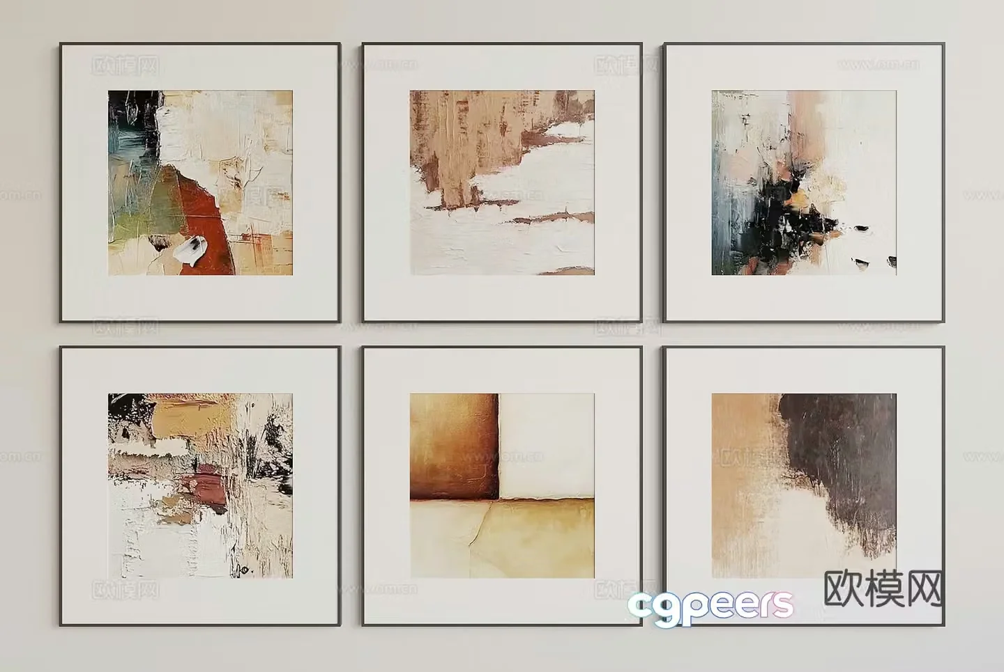 Wabi-sabi hanging painting decorative painting 3d model