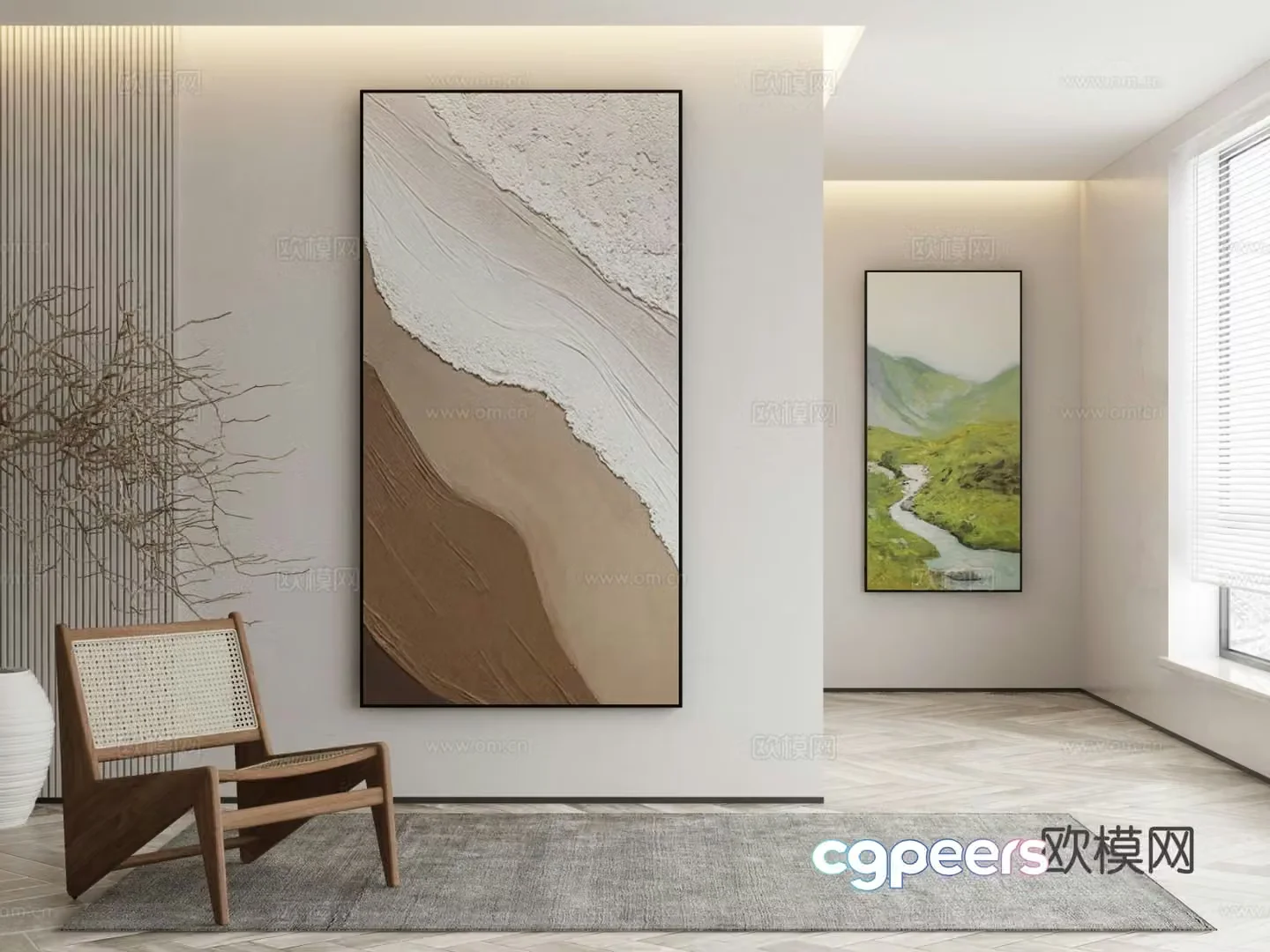 Decorative painting texture painting hanging painting 3d model
