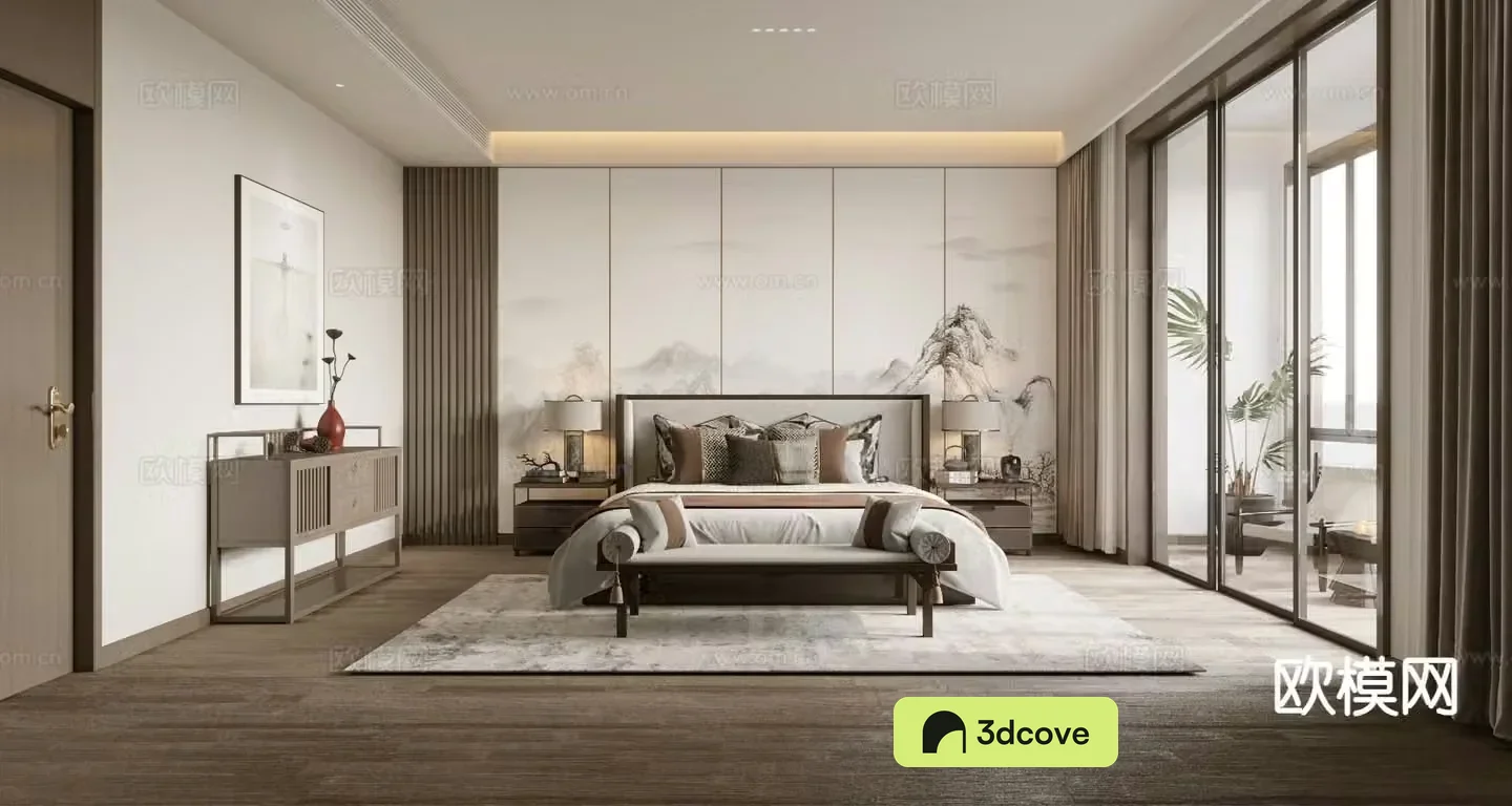 New Chinese style bedroom master bedroom