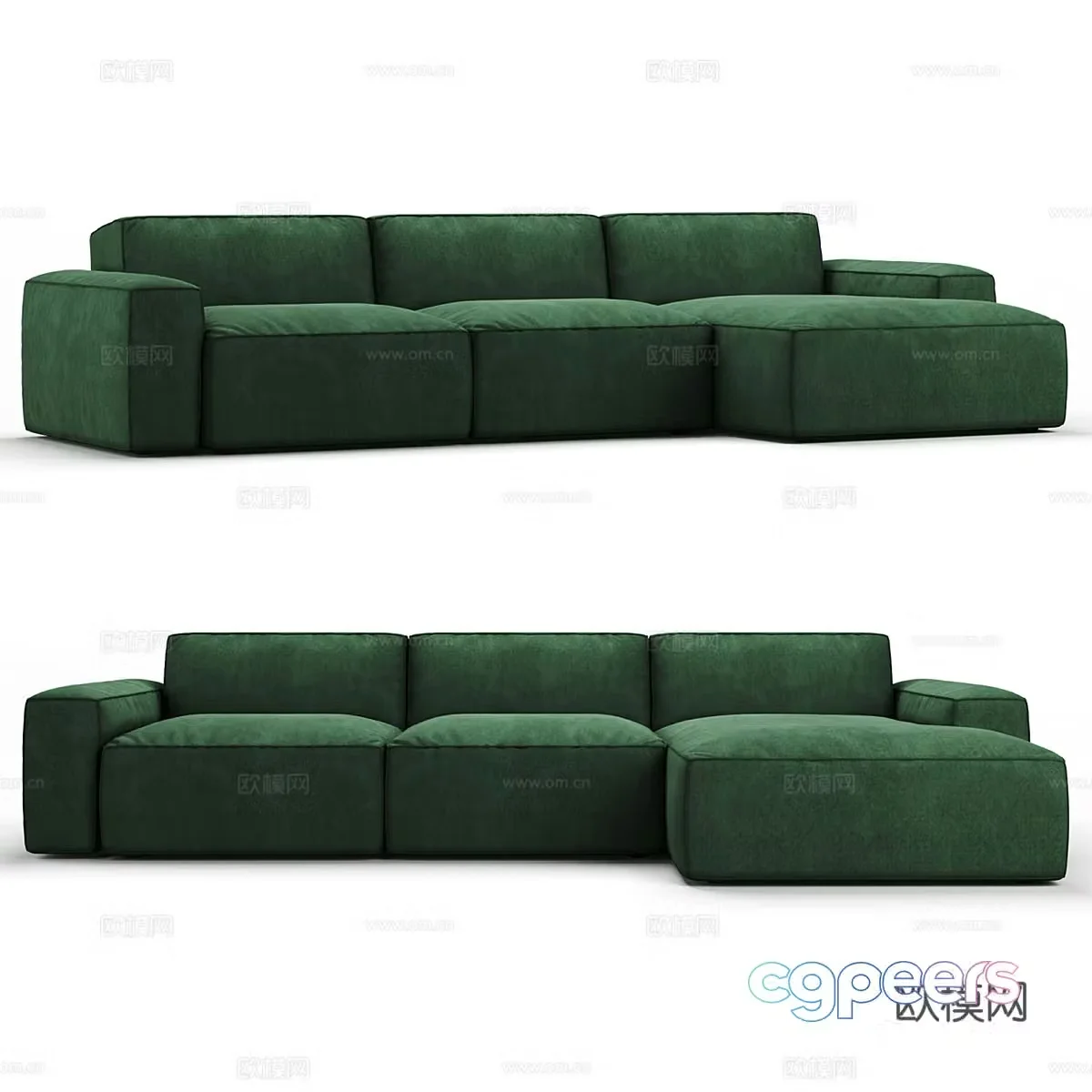 Modern corner sofa multi-person sofa 3d model