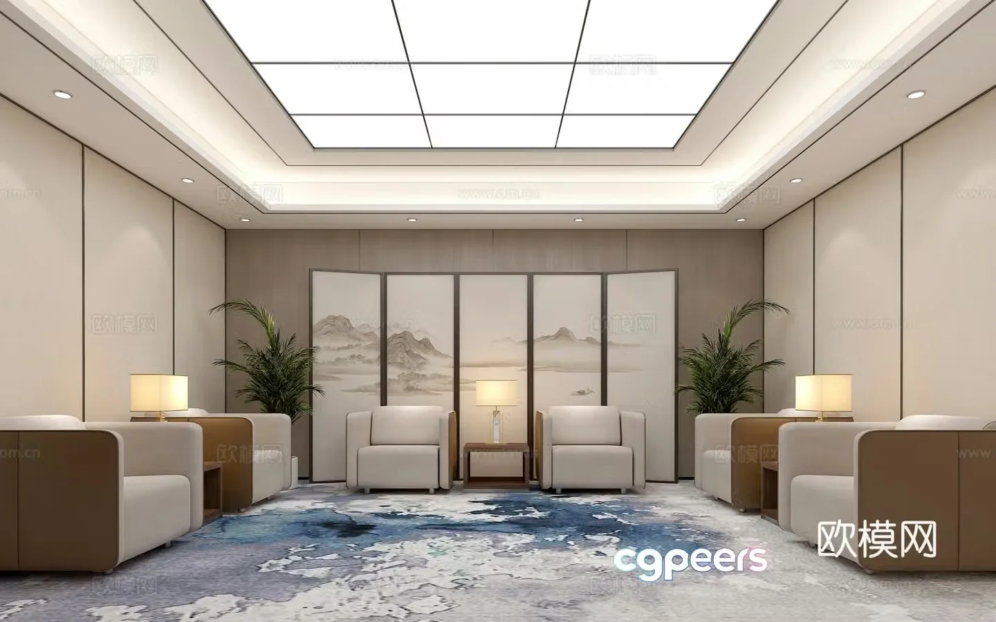 New Chinese style reception room 3D model
