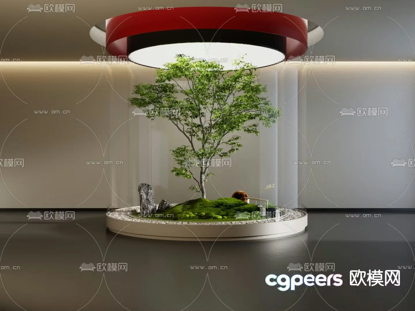 Indoor landscaping bryophytes 3d model