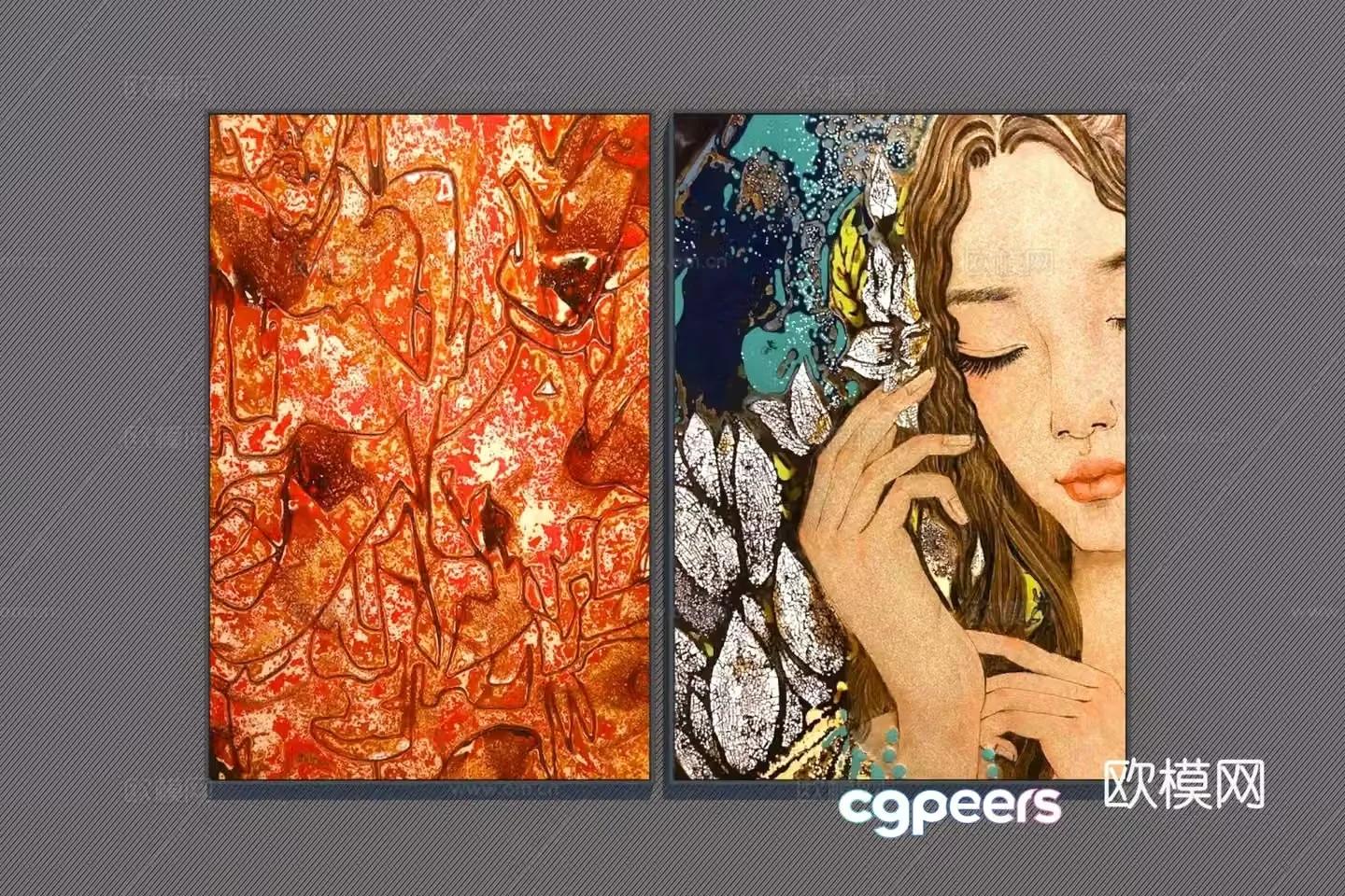 Modern decorative hanging painting 3d model