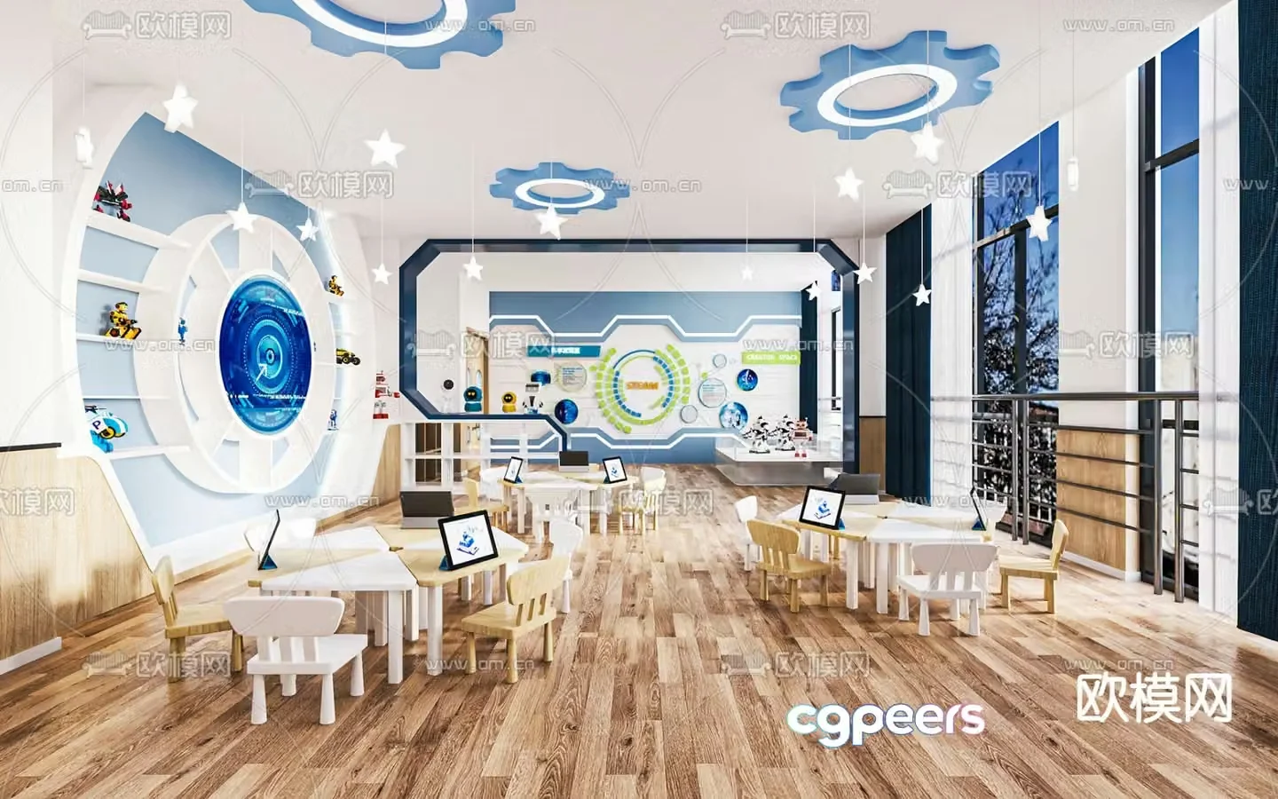 Kindergarten technology classroom 3d model