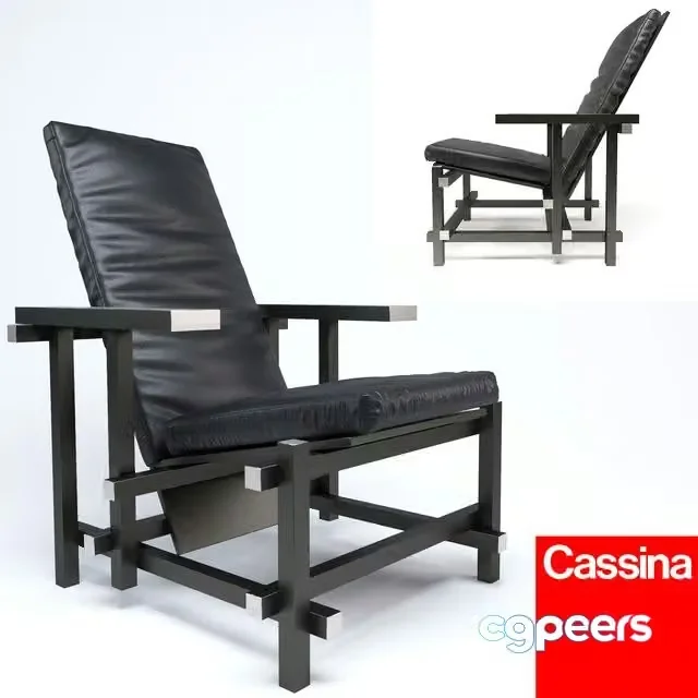 3ds Max Free – CASSINA 635 BLACK armchair