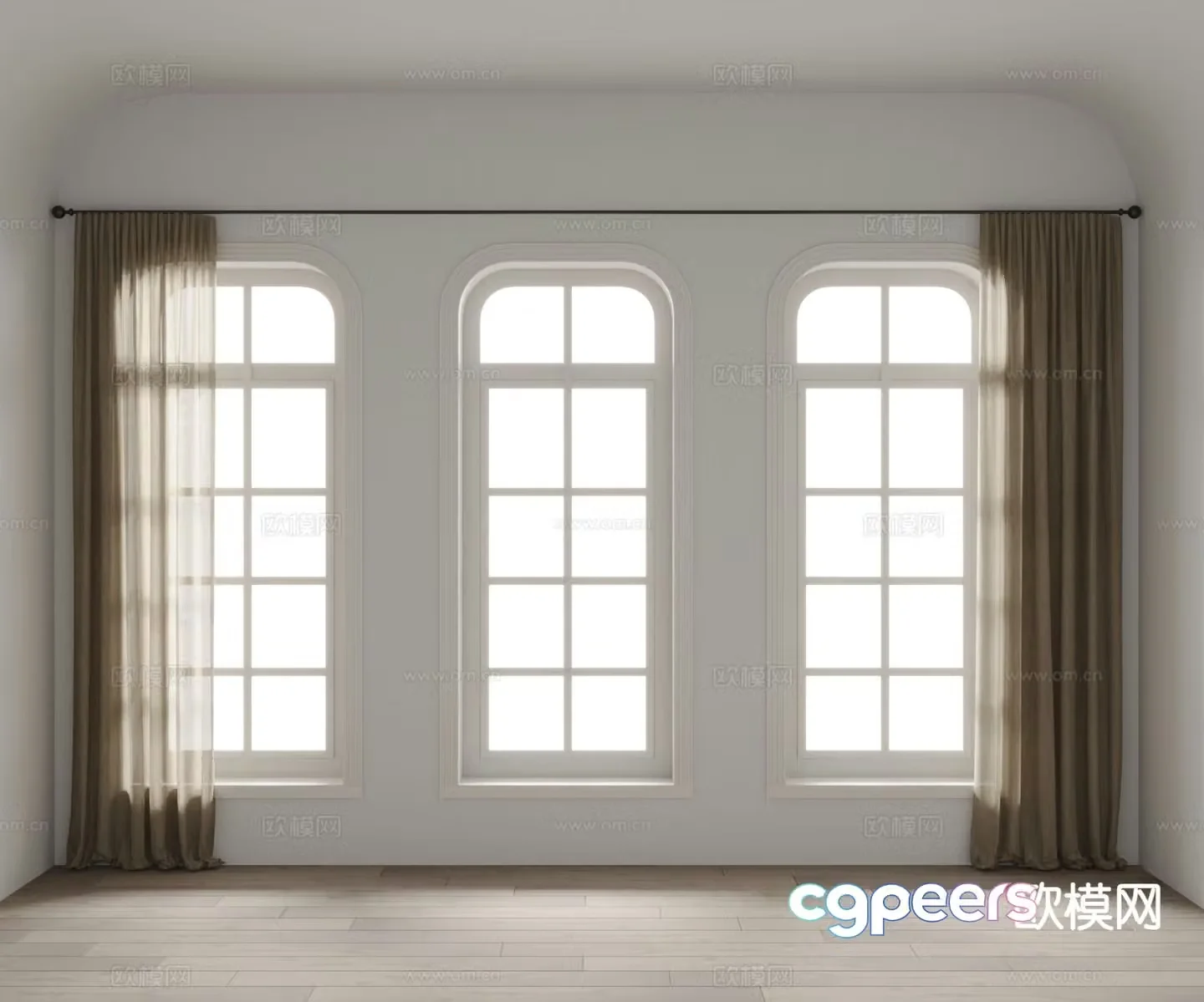 Vitra modern curtains gauze curtains window 3d model
