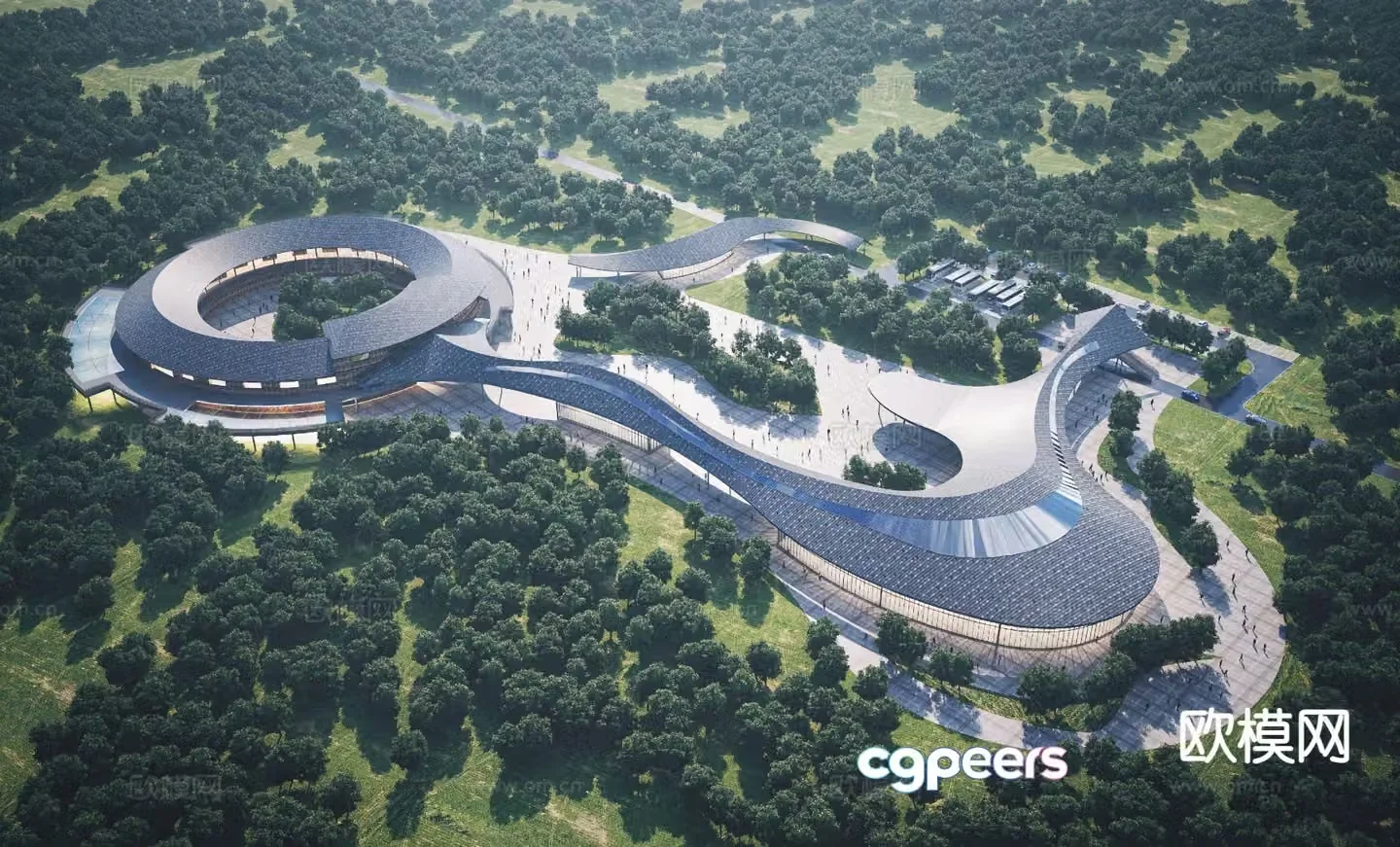 A bird’s eye view of the new Chinese club resort 3D model