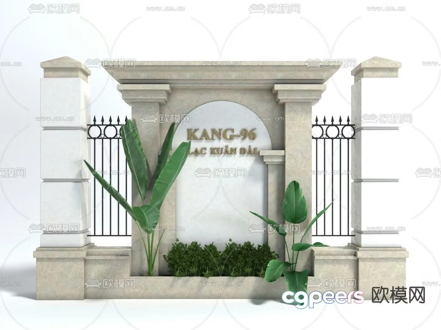 Modern landscape wall 3d model