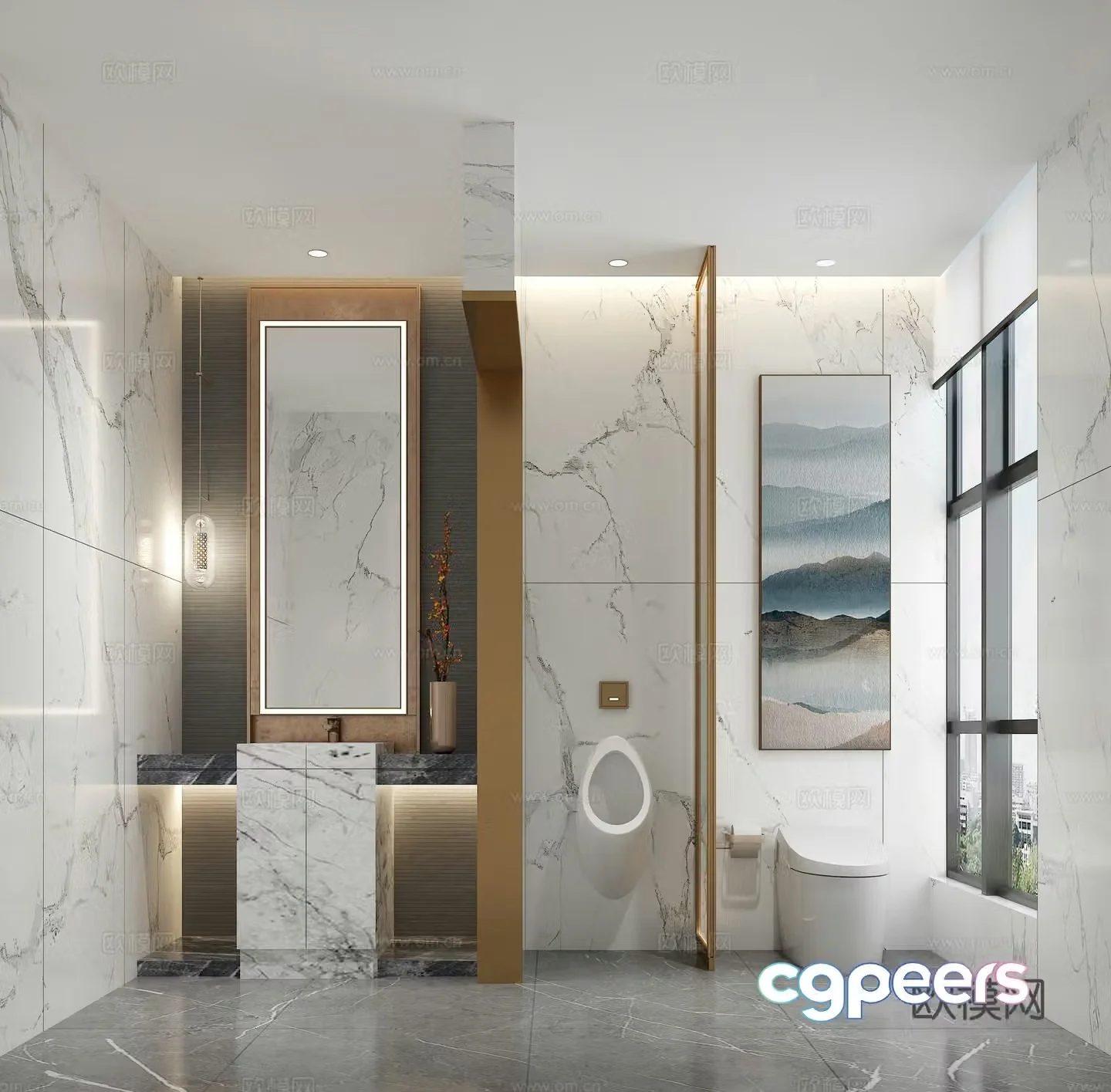 Modern bathroom toilet 3d model