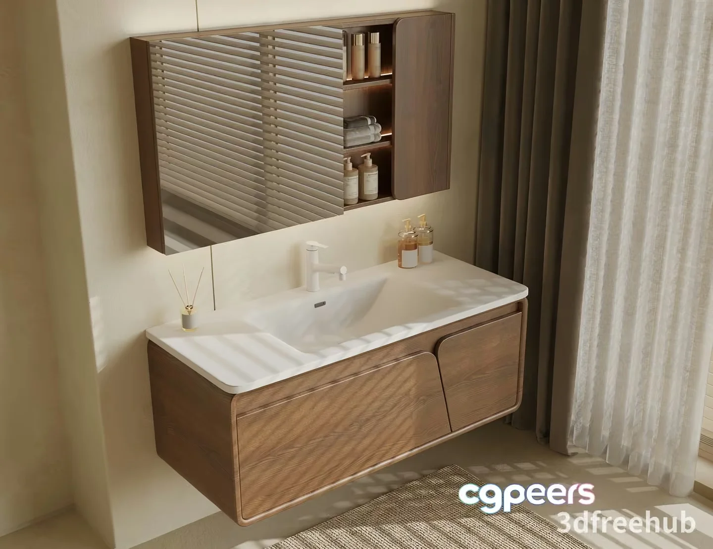 Modern Bathroom Vanity 3D Model – 20459 – VRAY Render