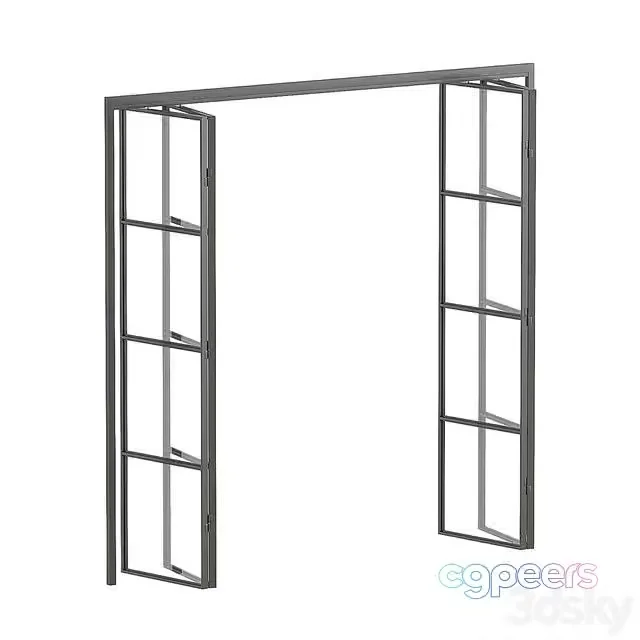 3ds Max Free – Interior sliding glass door – partition