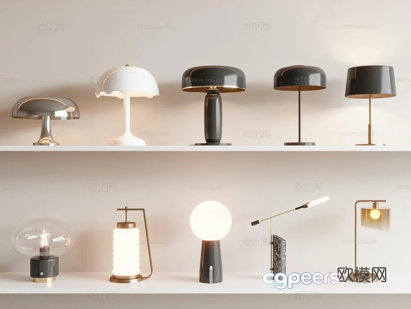 Creamy wind lamp 3d model