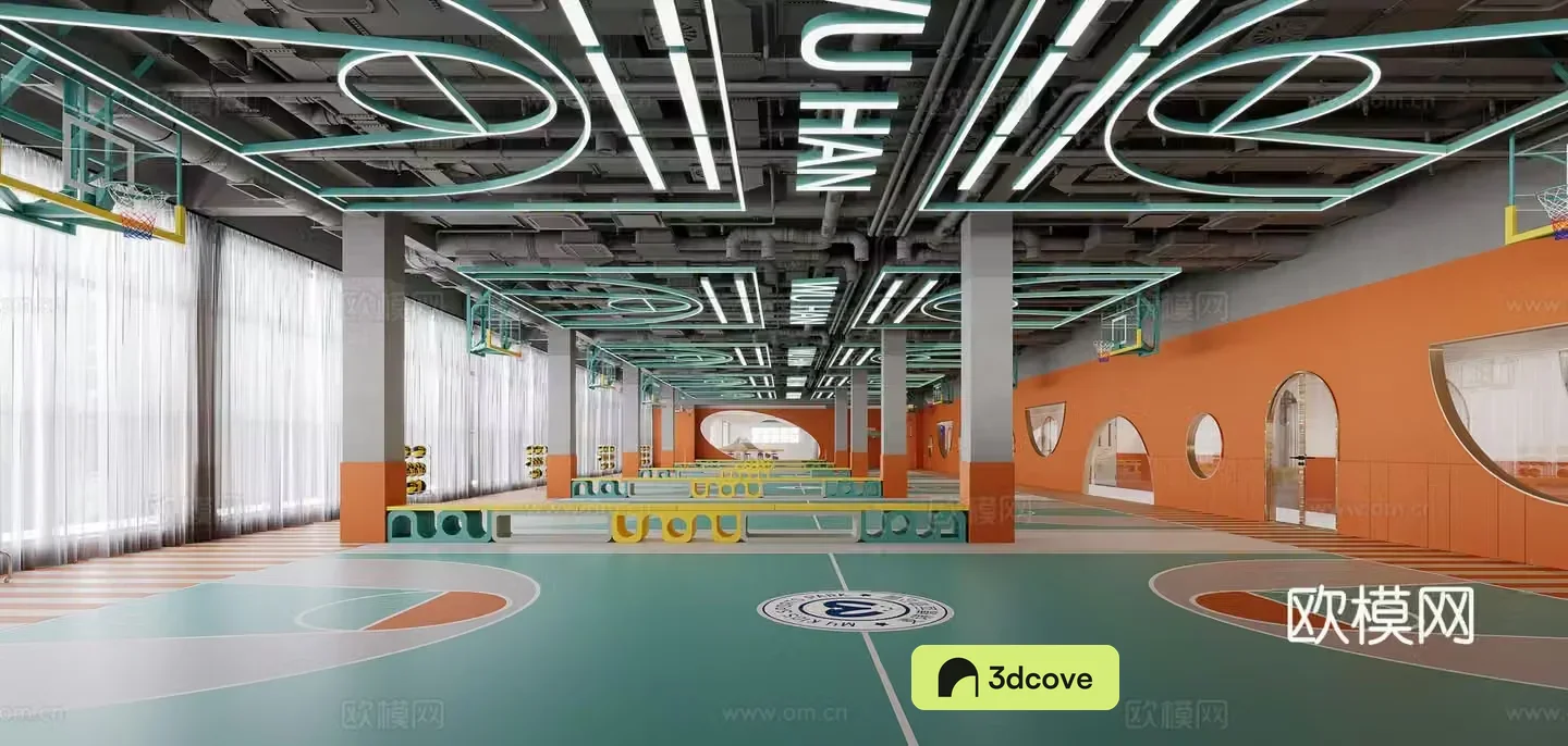 Modern children’s basketball hall