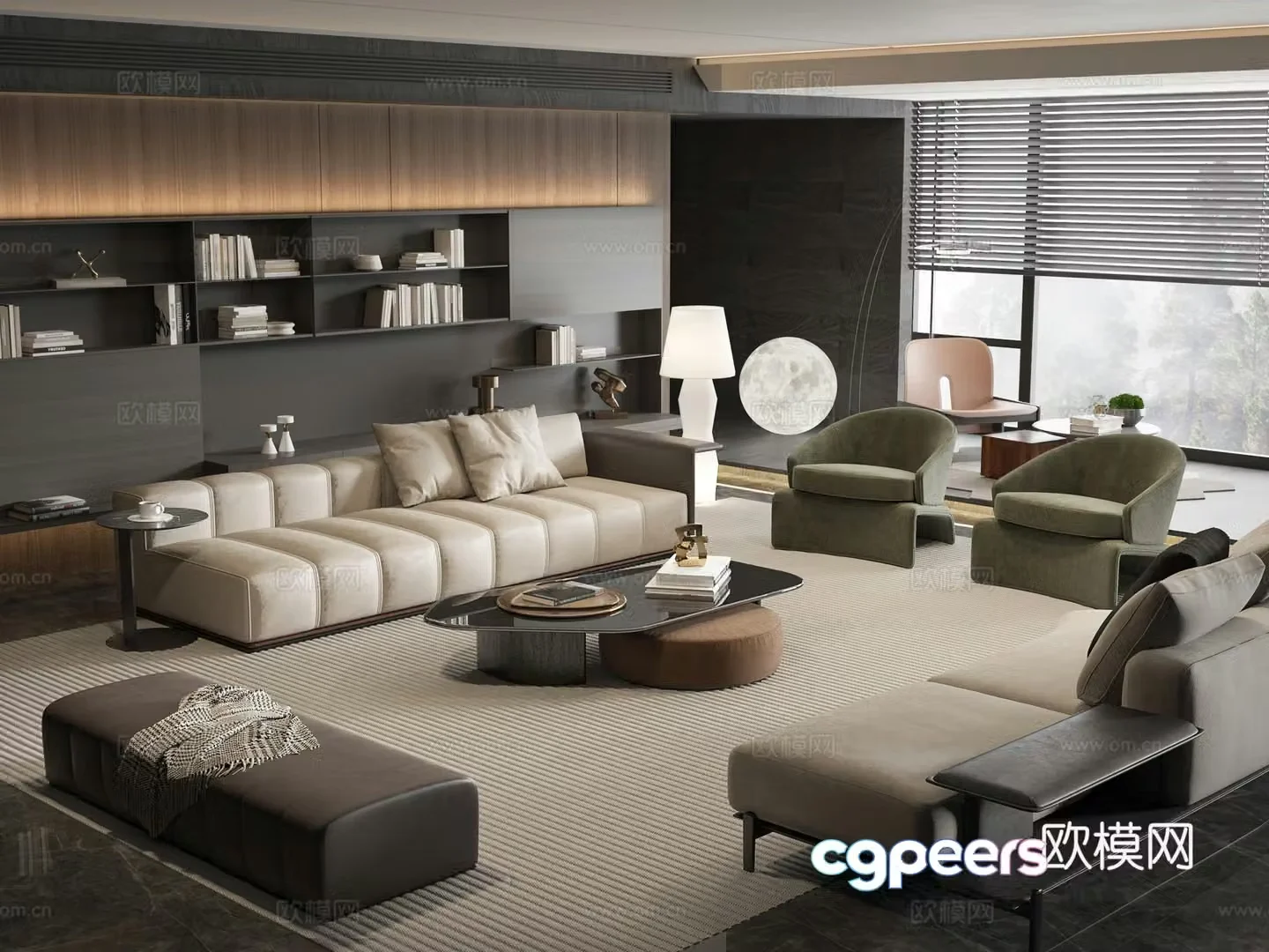 Modern sectional sofa 3d model