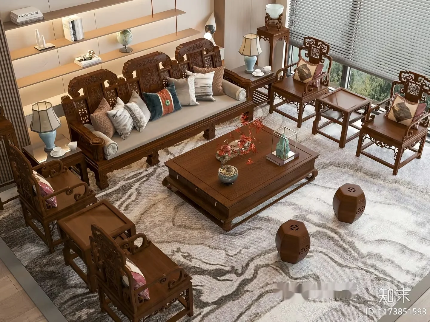 Traditional Chinese Living Room 3D Model – 13065 – VRAY Render
